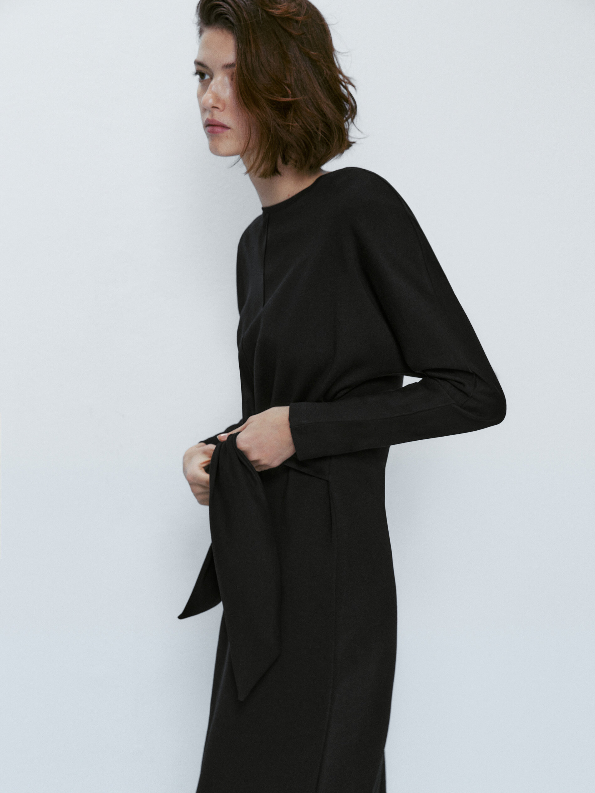 Black dress with front bow
