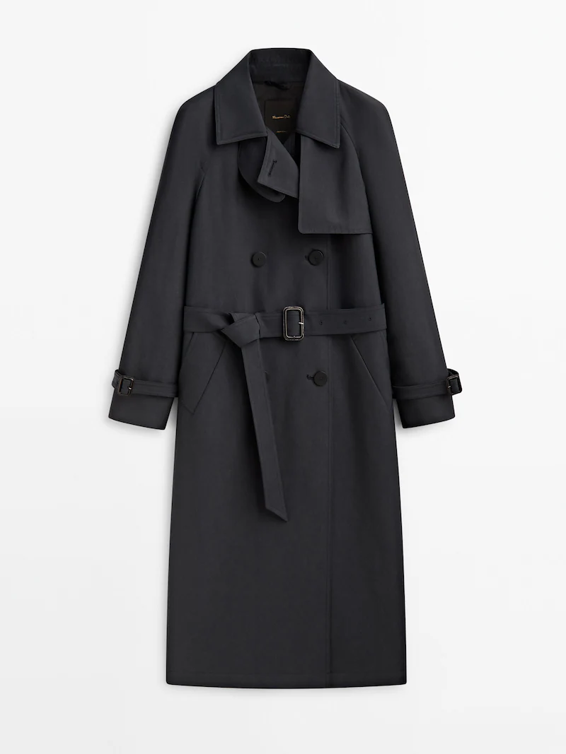 Trench coat with belt NAVY BLUE