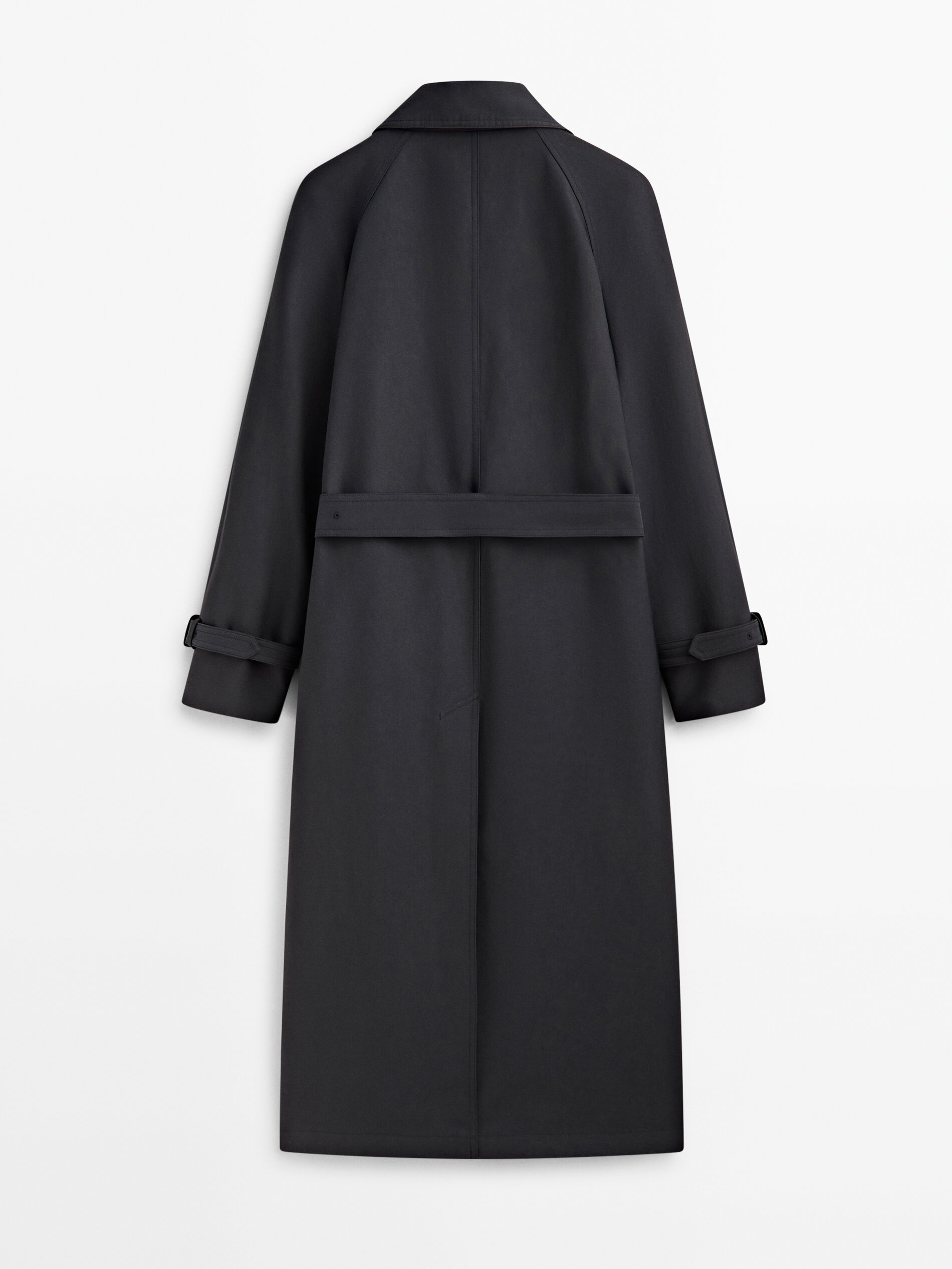 Trench coat with belt Navy Blue Coats And Jackets Massimo Dutti
