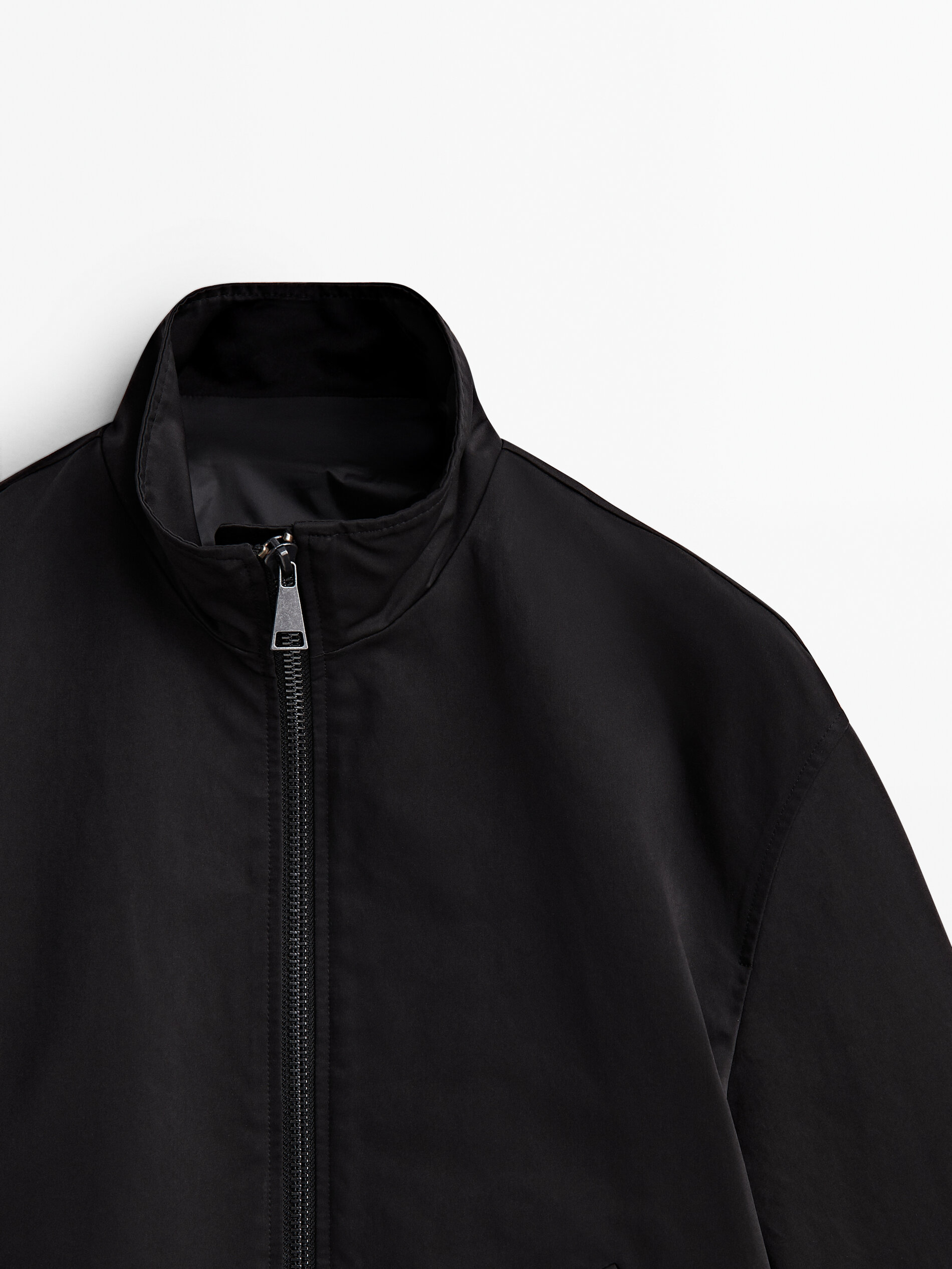 Zip up bomber jacket Black Coats And Jackets Massimo Dutti