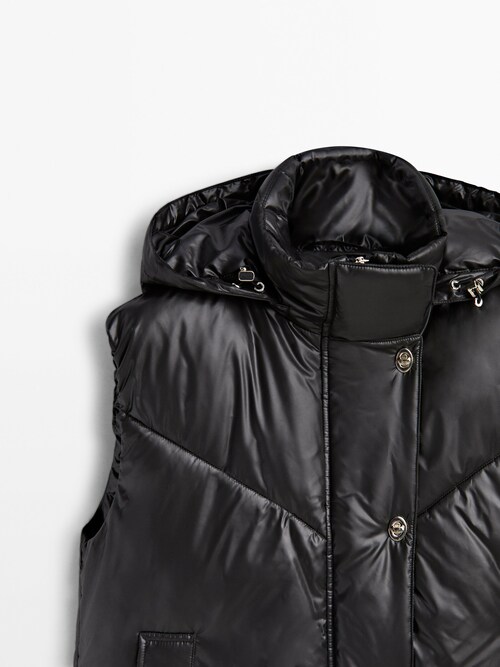 Faux Leather Puffer Gilet