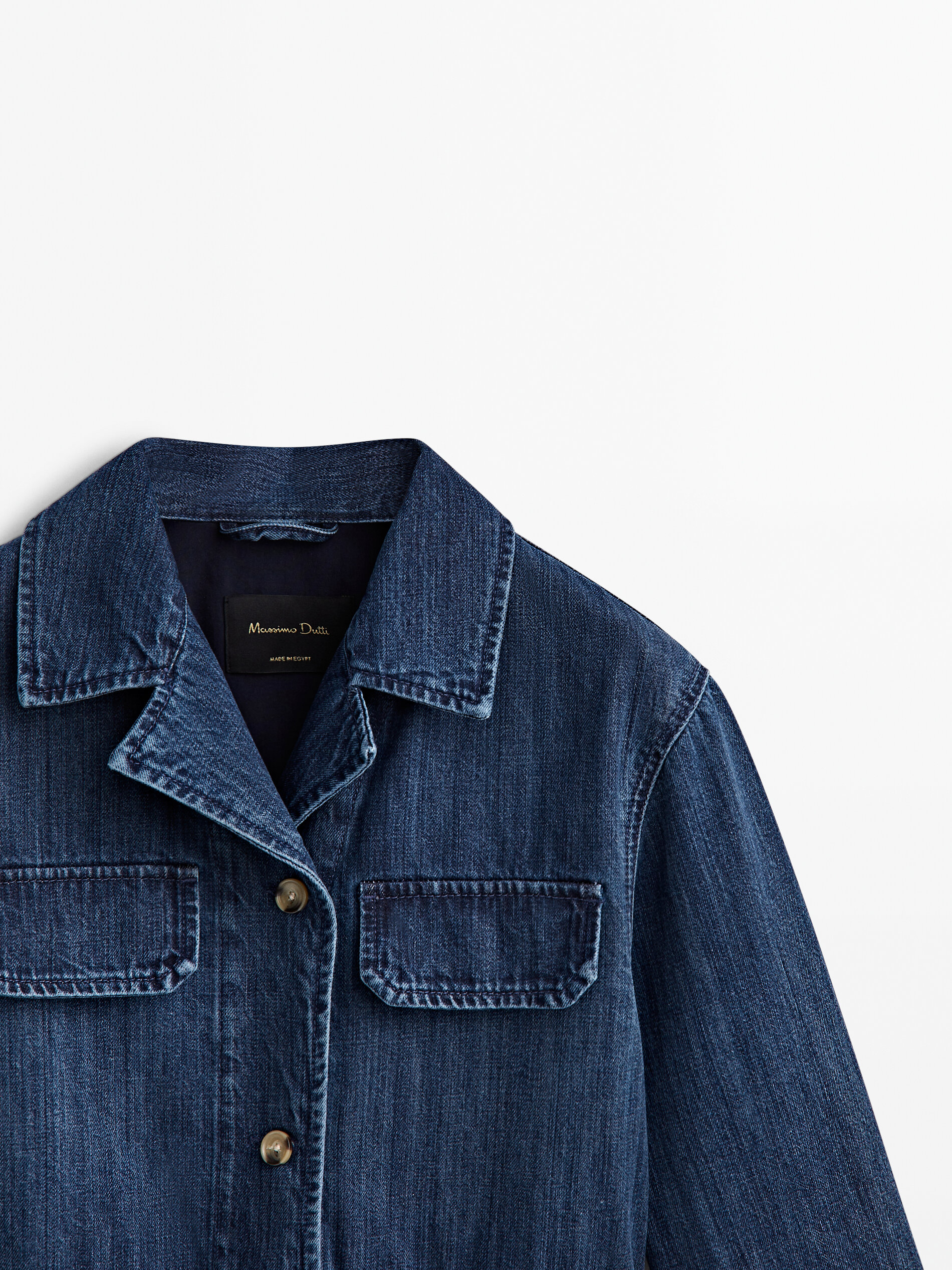 Mid-wash denim jacket with belt · Medium Blue · Coats And Jackets