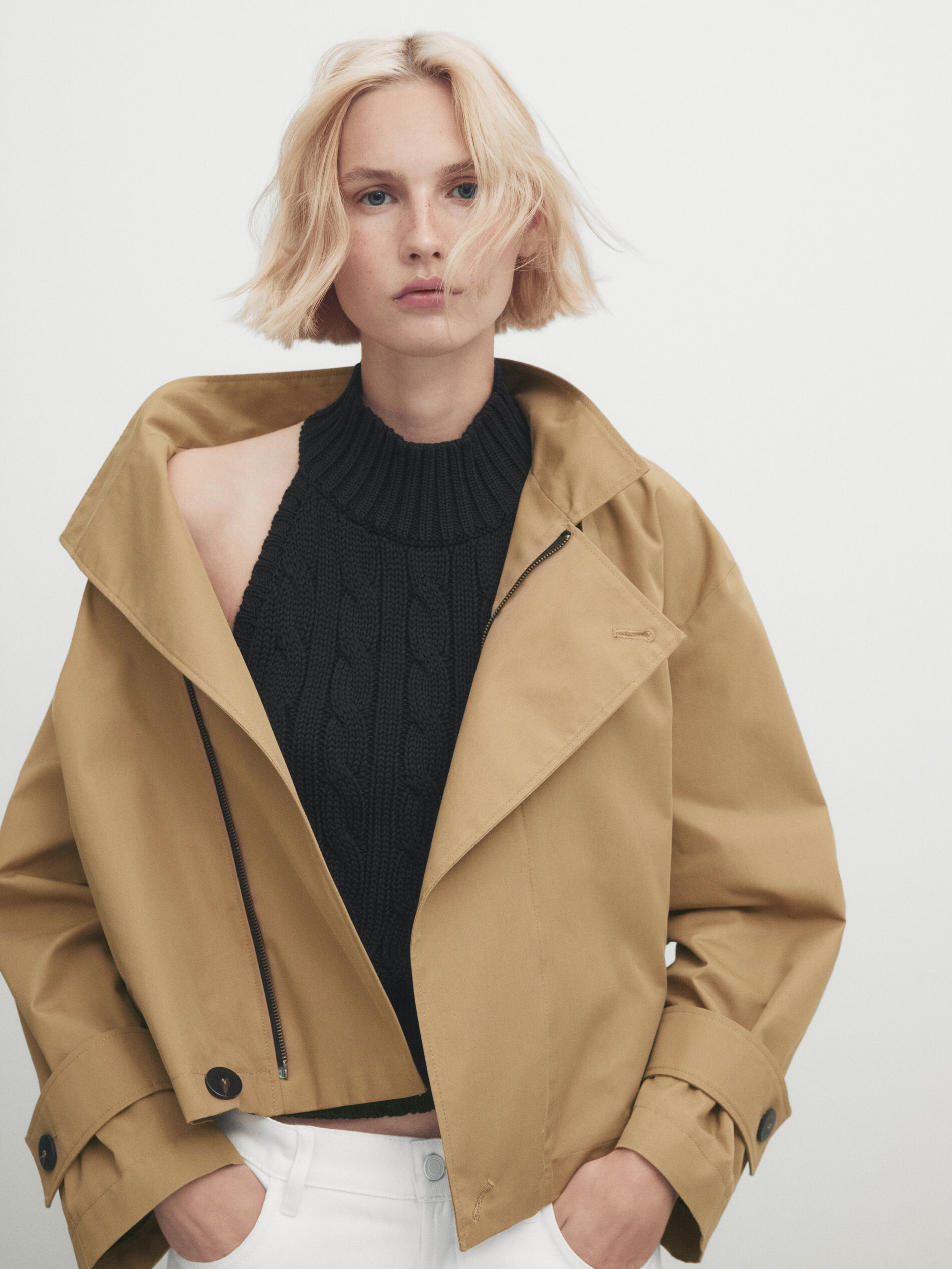 Camel coat massimo dutti top