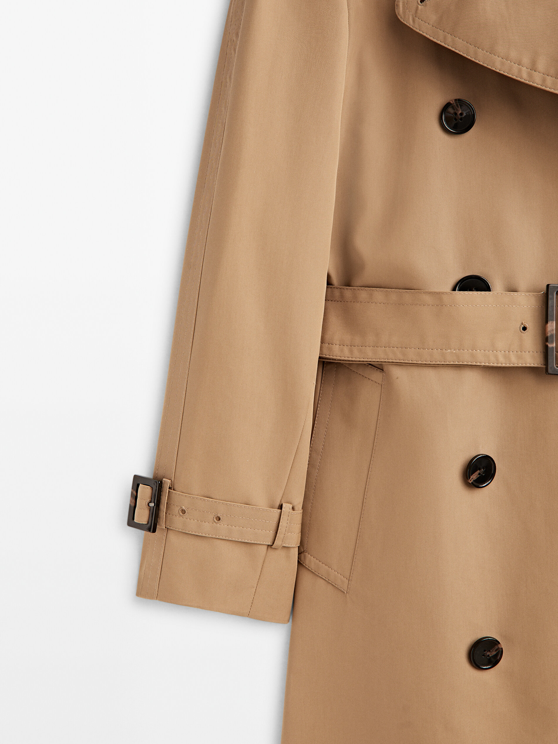 Camel trench shop