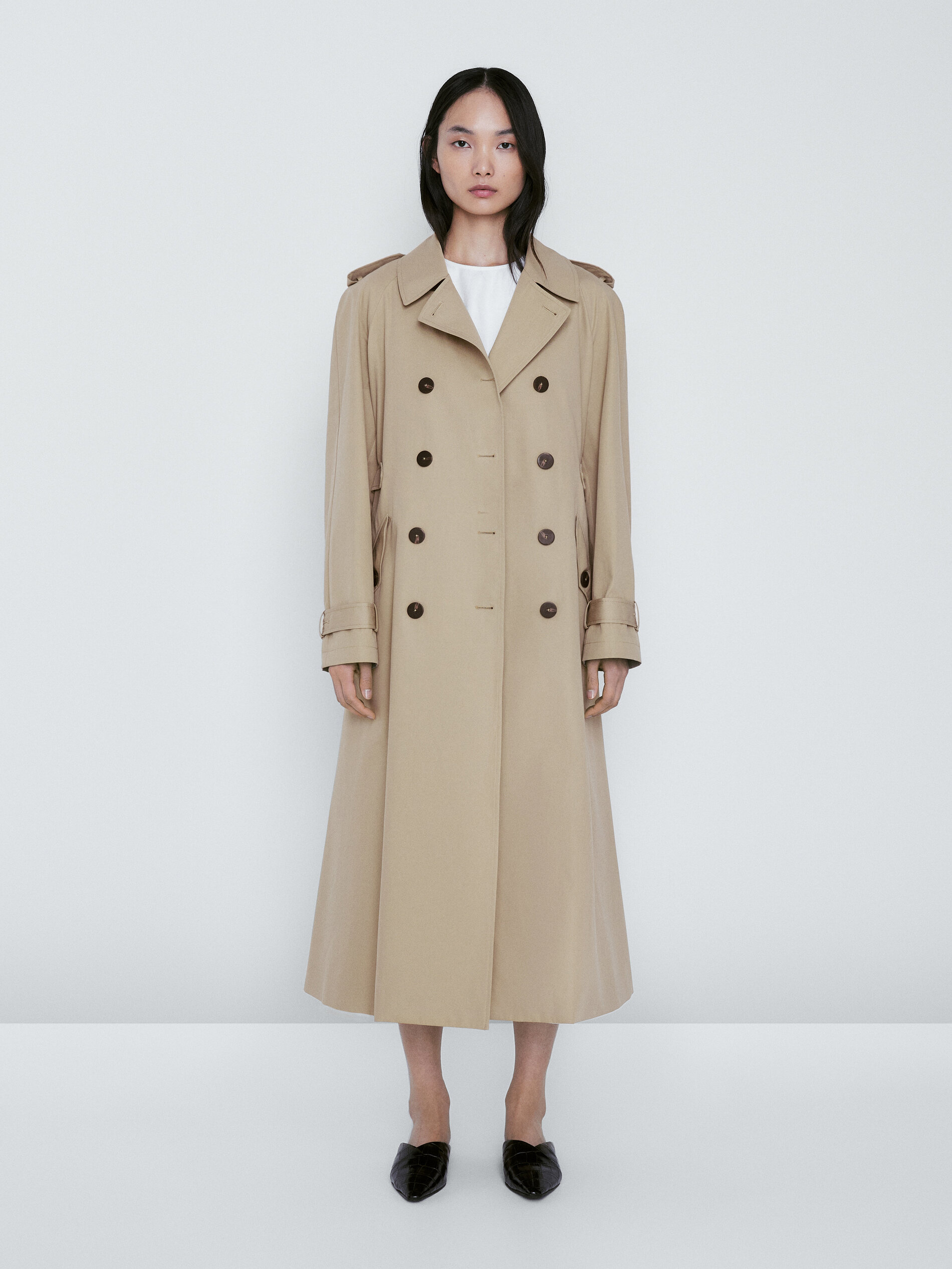 Massimo dutti beige coat on sale