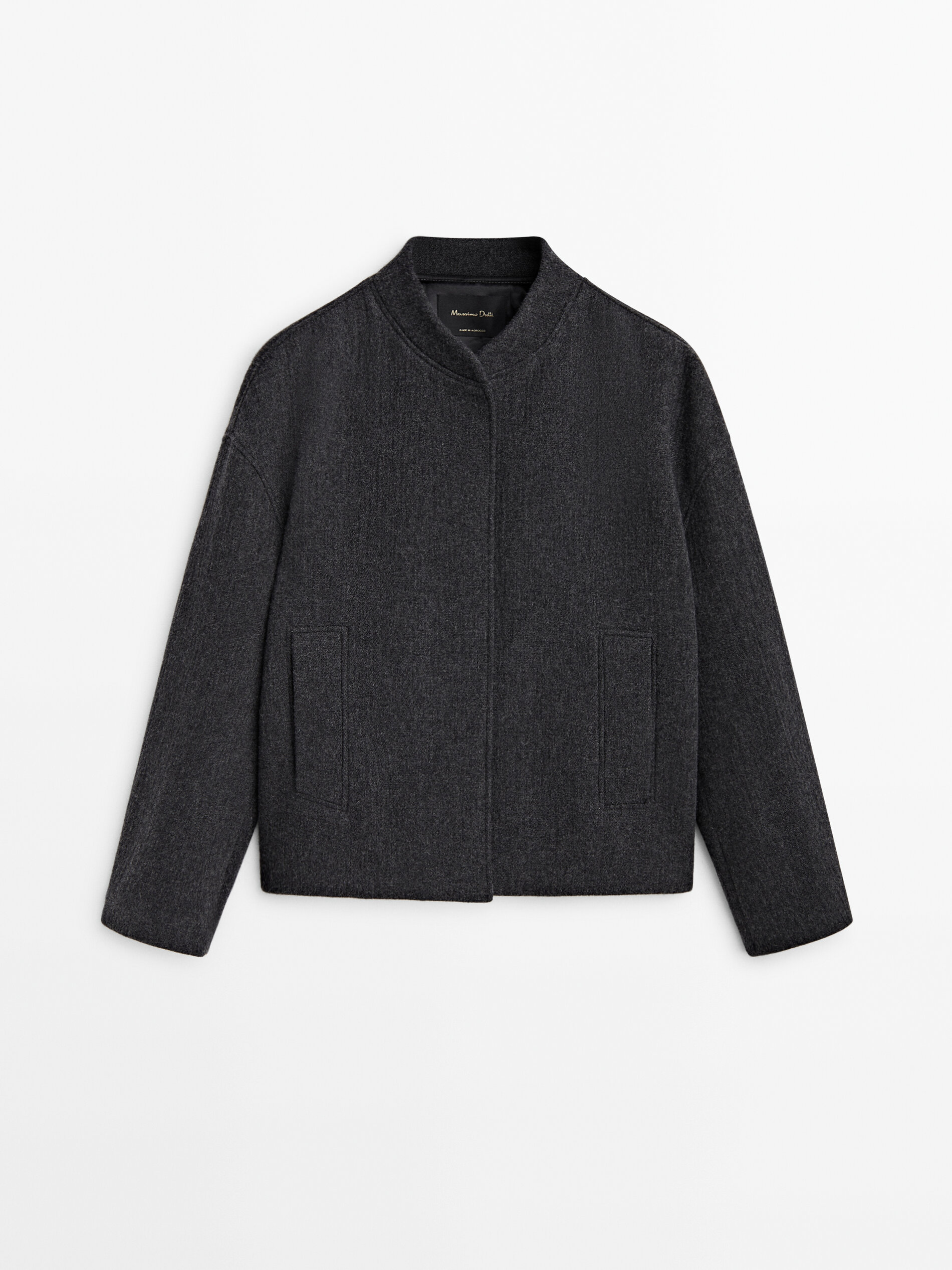 Wool blend bomber jacket
