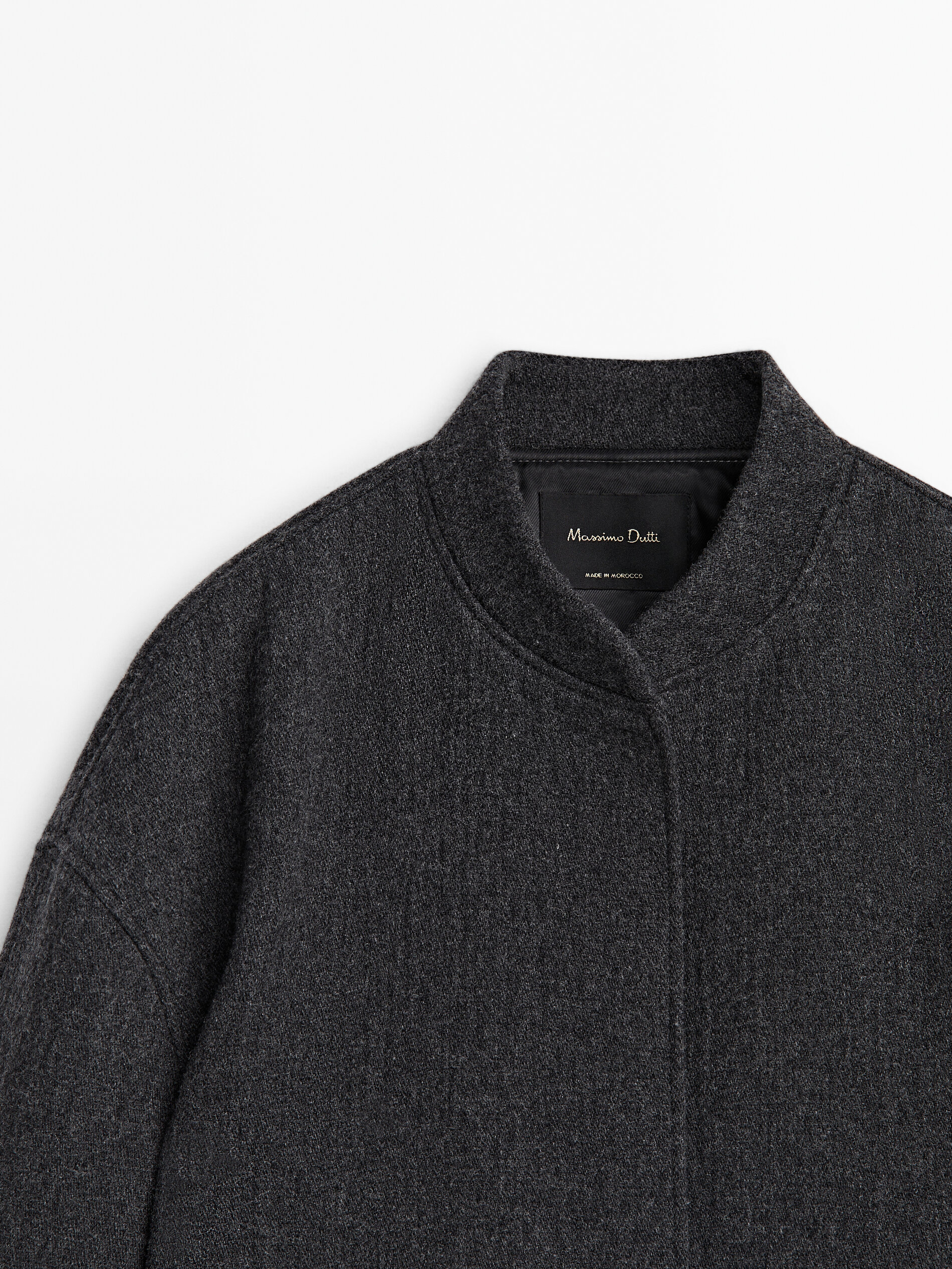 Wool blend bomber jacket Anthracite Grey Coats And Jackets