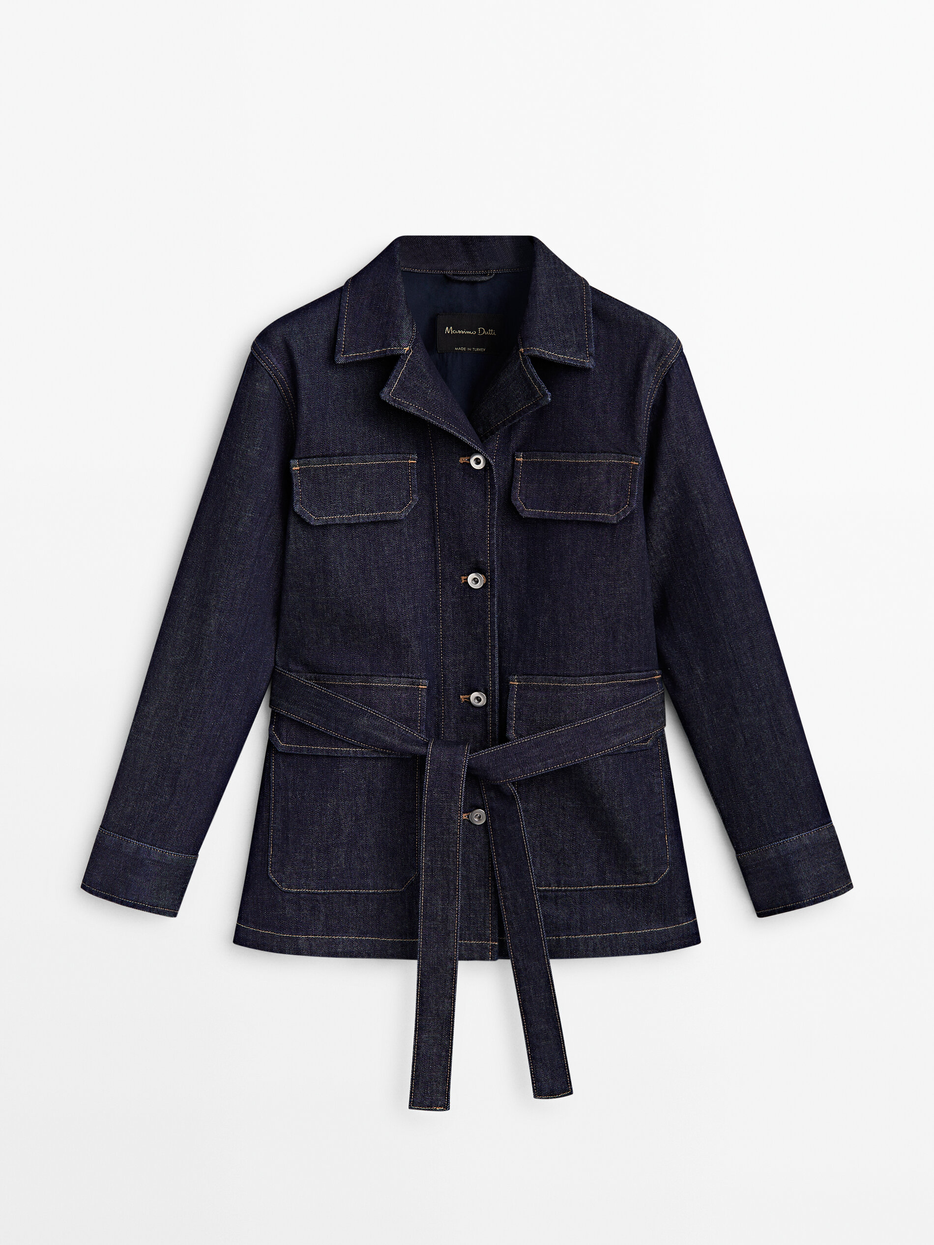 Denim rinse utility jacket · Dark Blue · Coats And Jackets