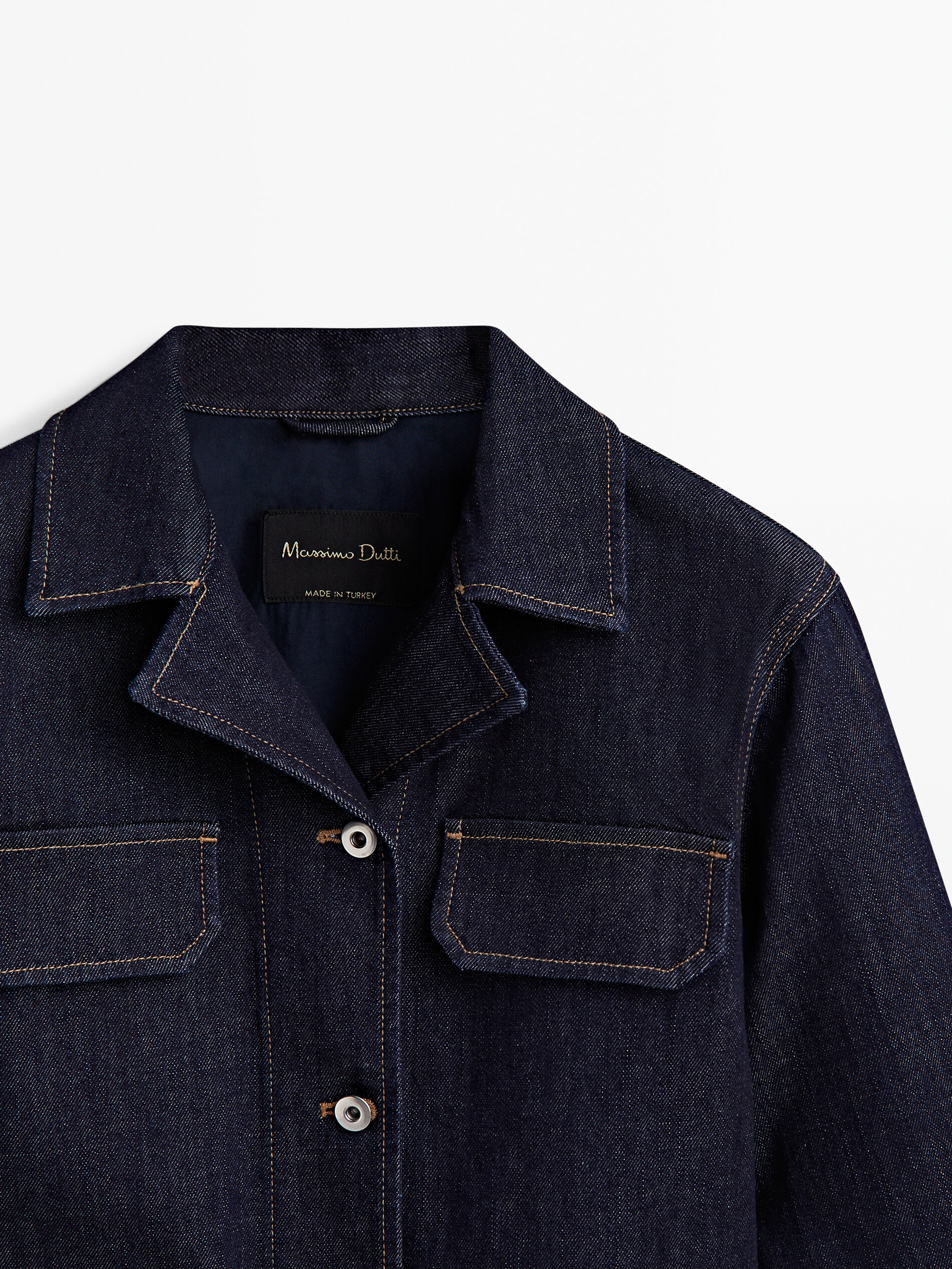 Denim rinse utility jacket · Dark Blue · Coats And Jackets