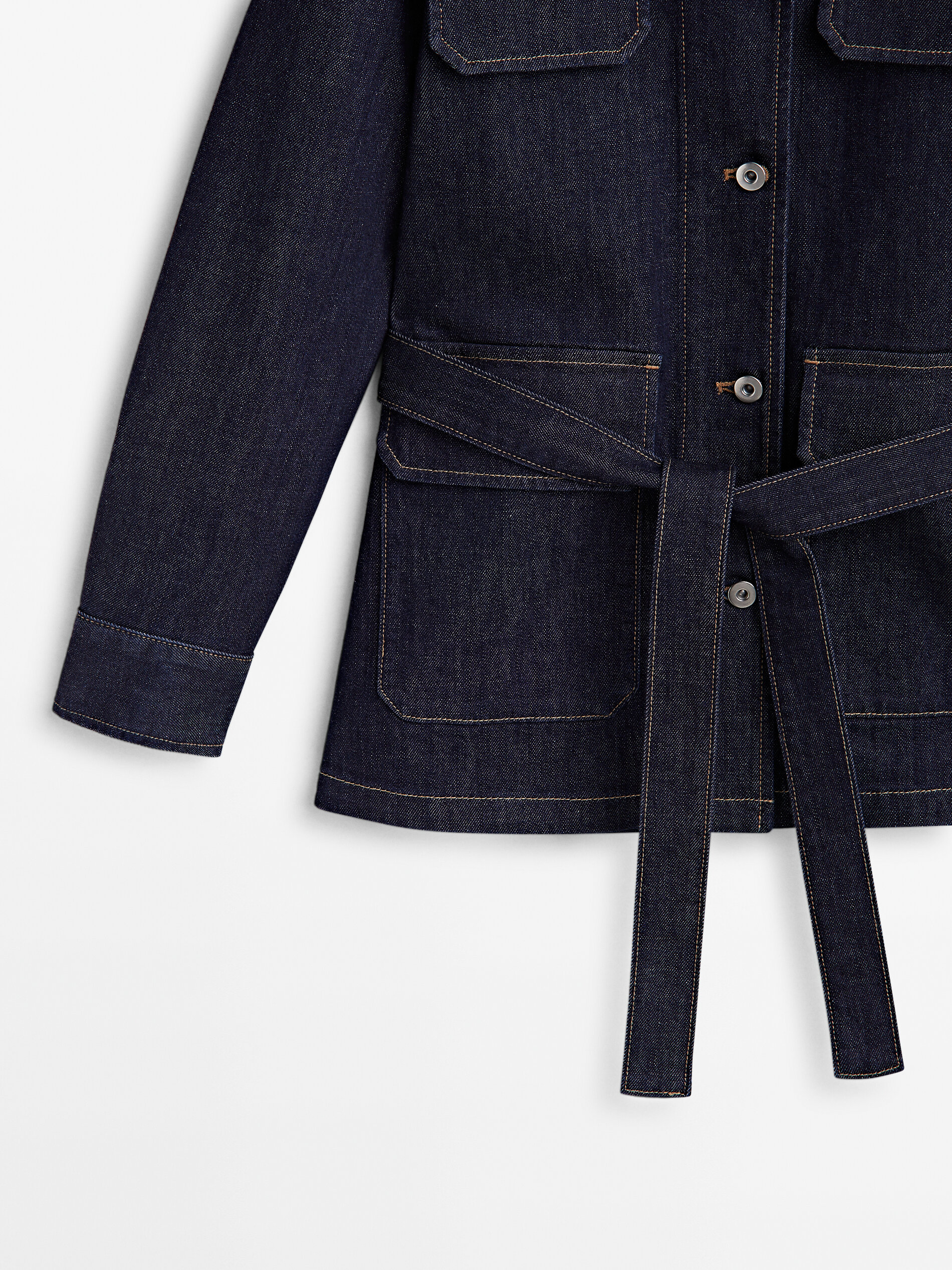 Denim rinse utility jacket · Dark Blue · Coats And Jackets