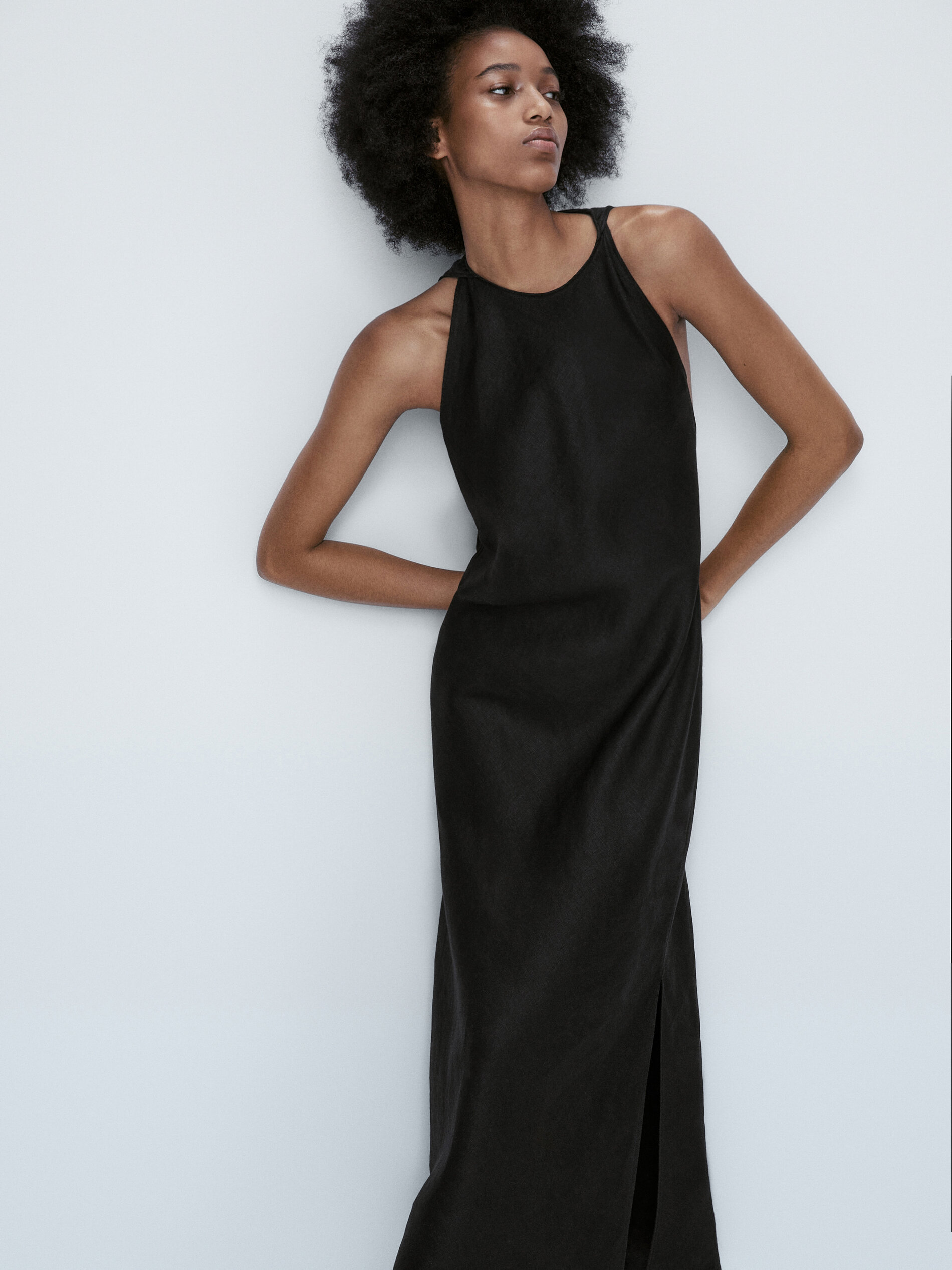 Linen halter dress