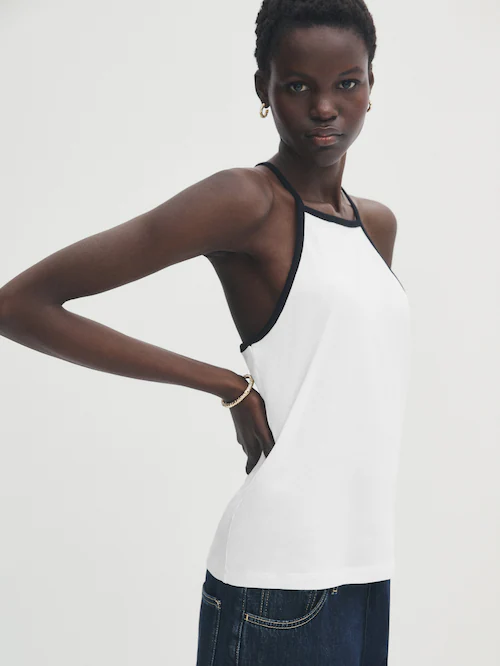Cotton top with contrast straps - Dutti United States America