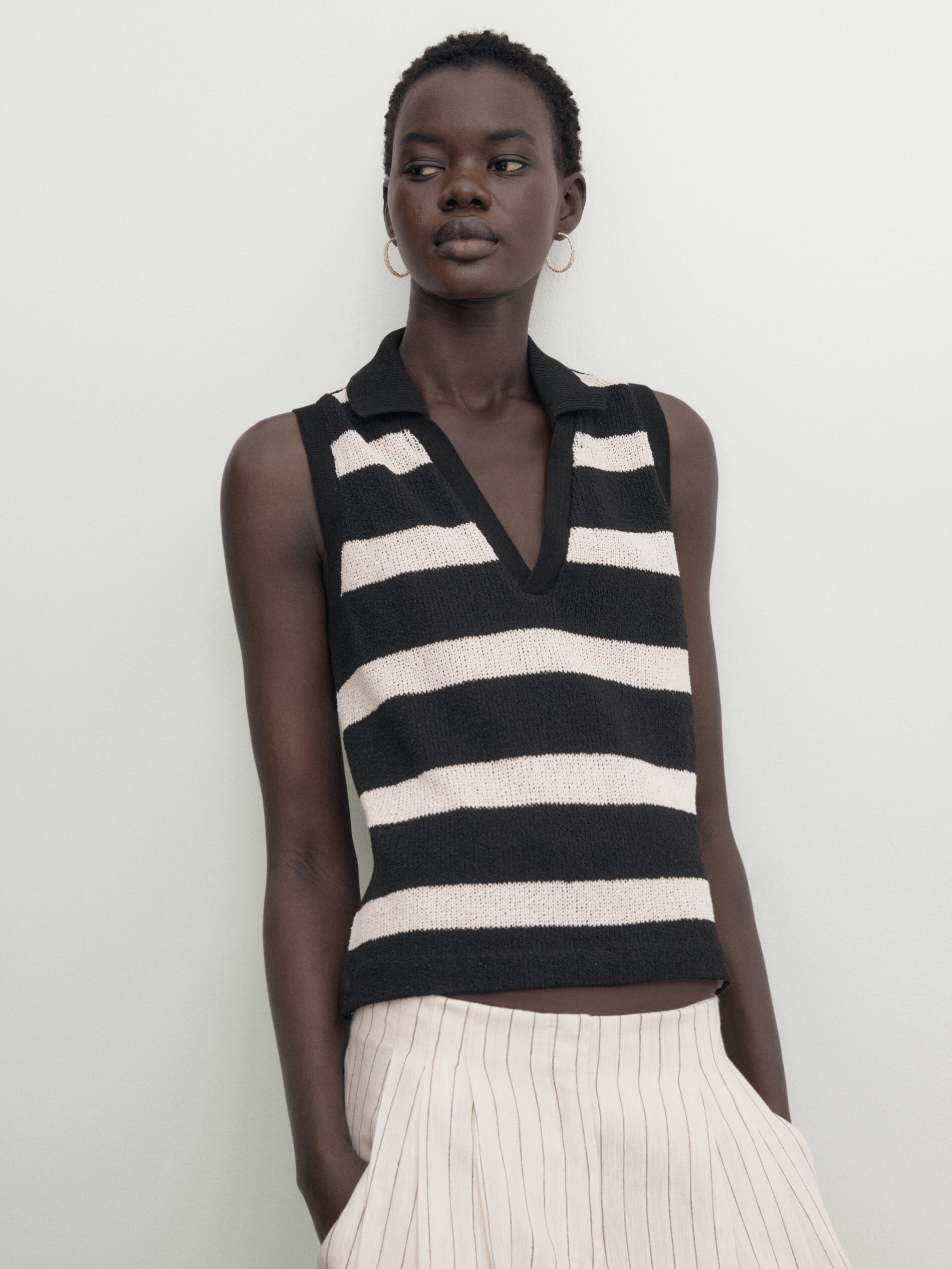 Cotton sleeveless online polo shirt