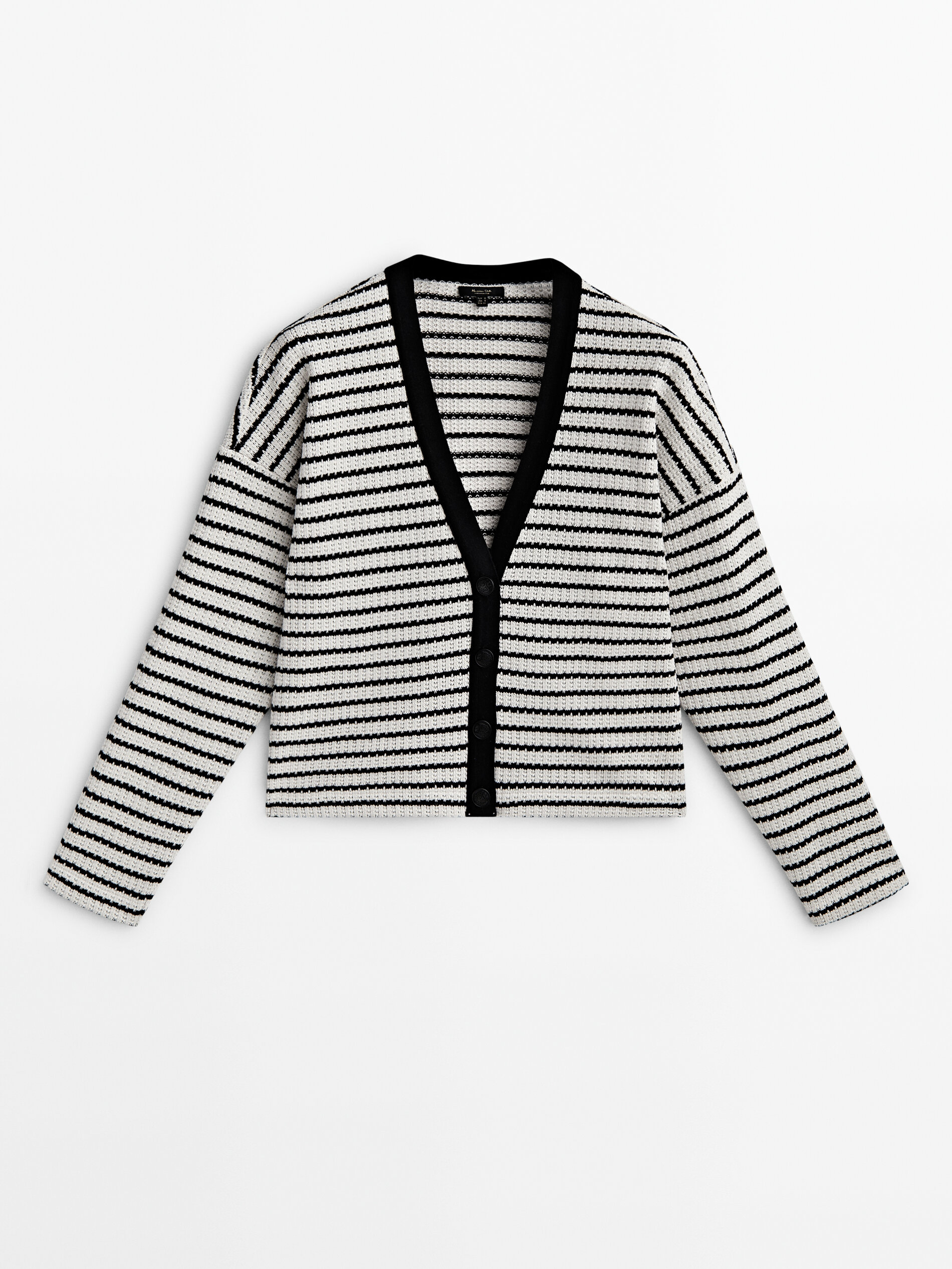 White striped shop cardigan
