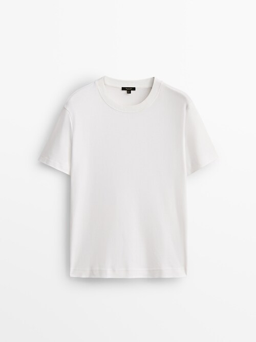 Short sleeve cotton t-shirt · Cream, Black, Anthracite Grey, Navy Blue · T-shirts  And Polo Shirts