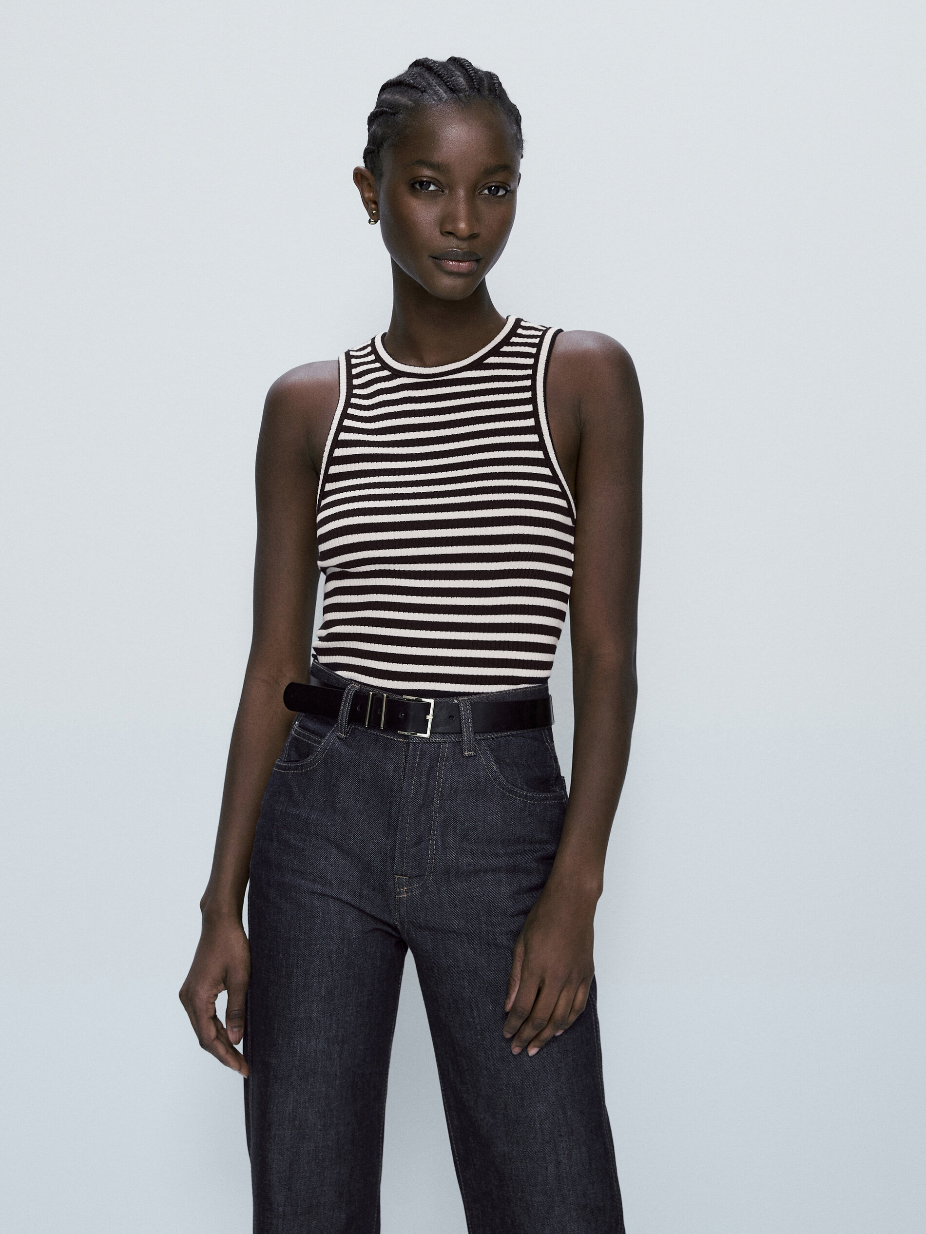 Sleeveless striped top