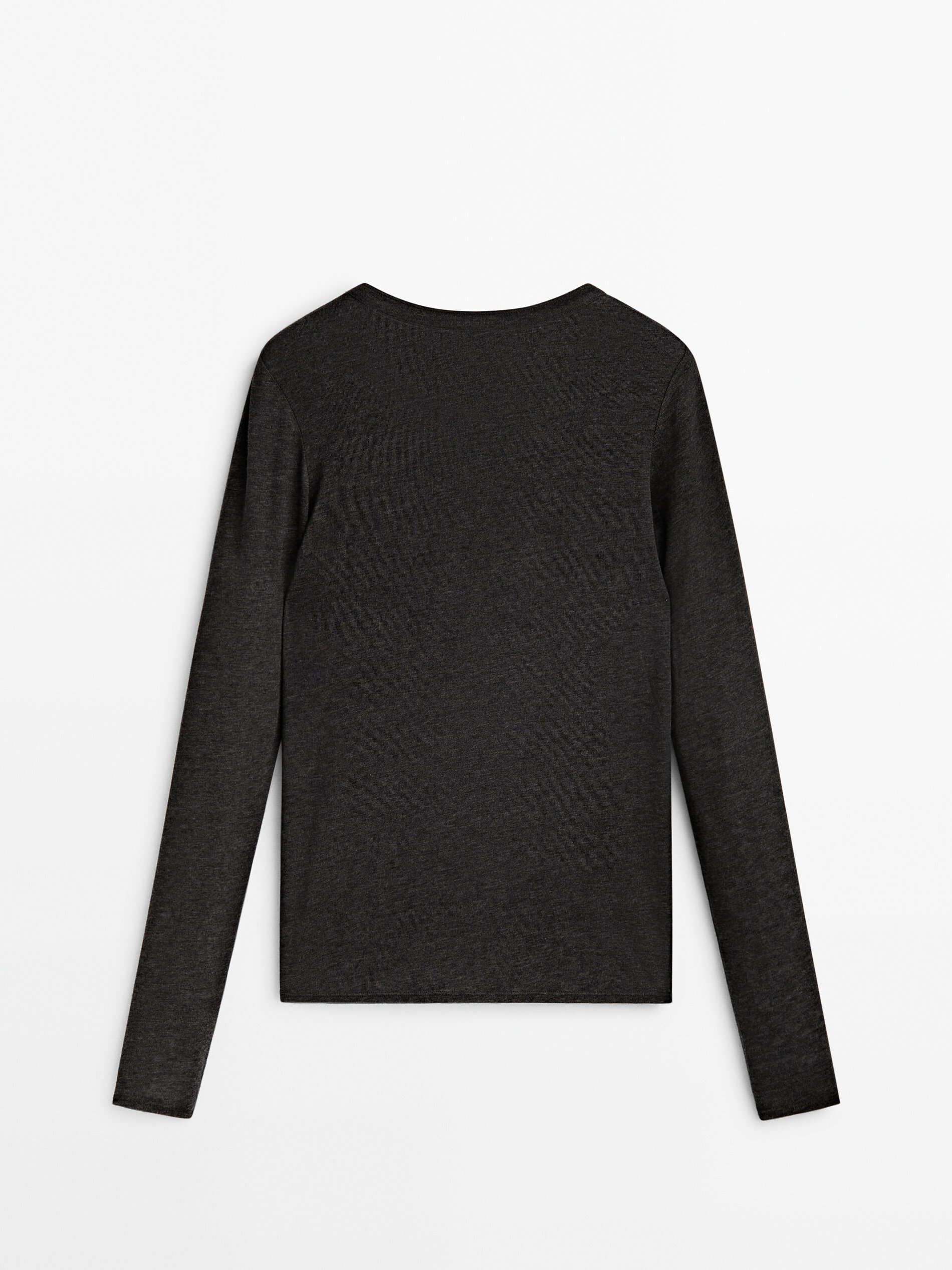 Long sleeve T-shirt in a lyocell and wool blend