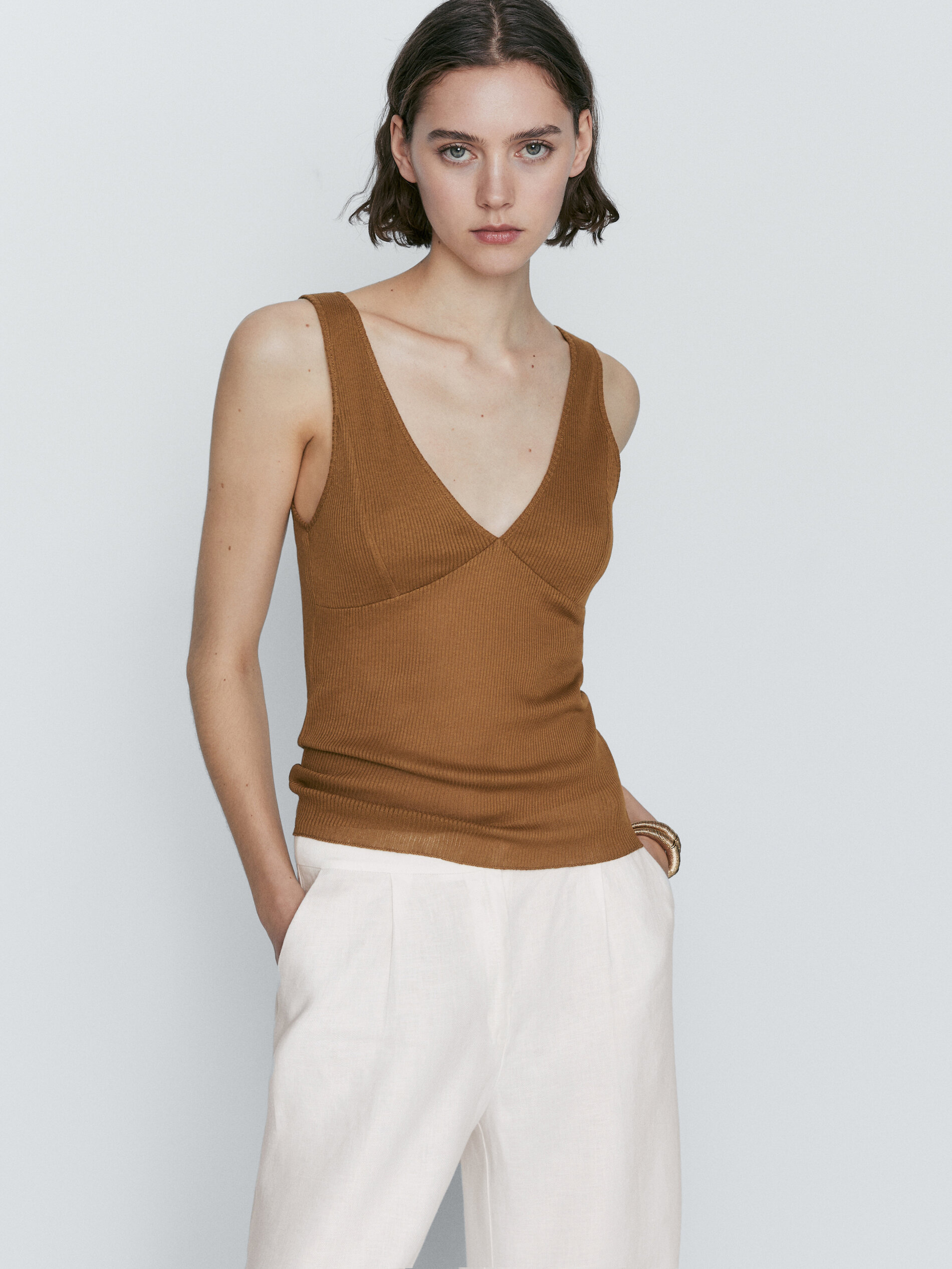 Massimo dutti camiseta hombreras cheap
