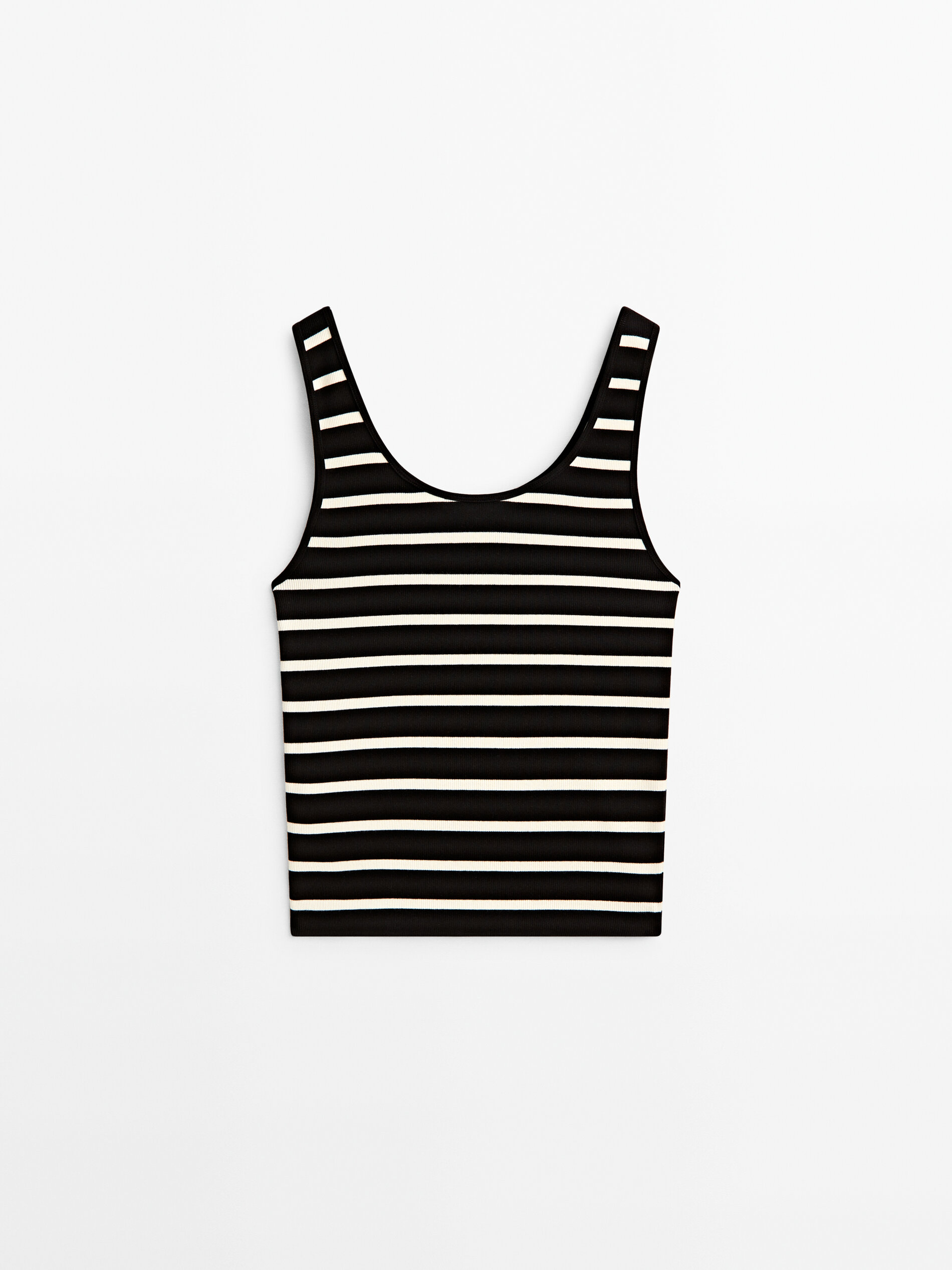 Top rayas best sale blanco y negro