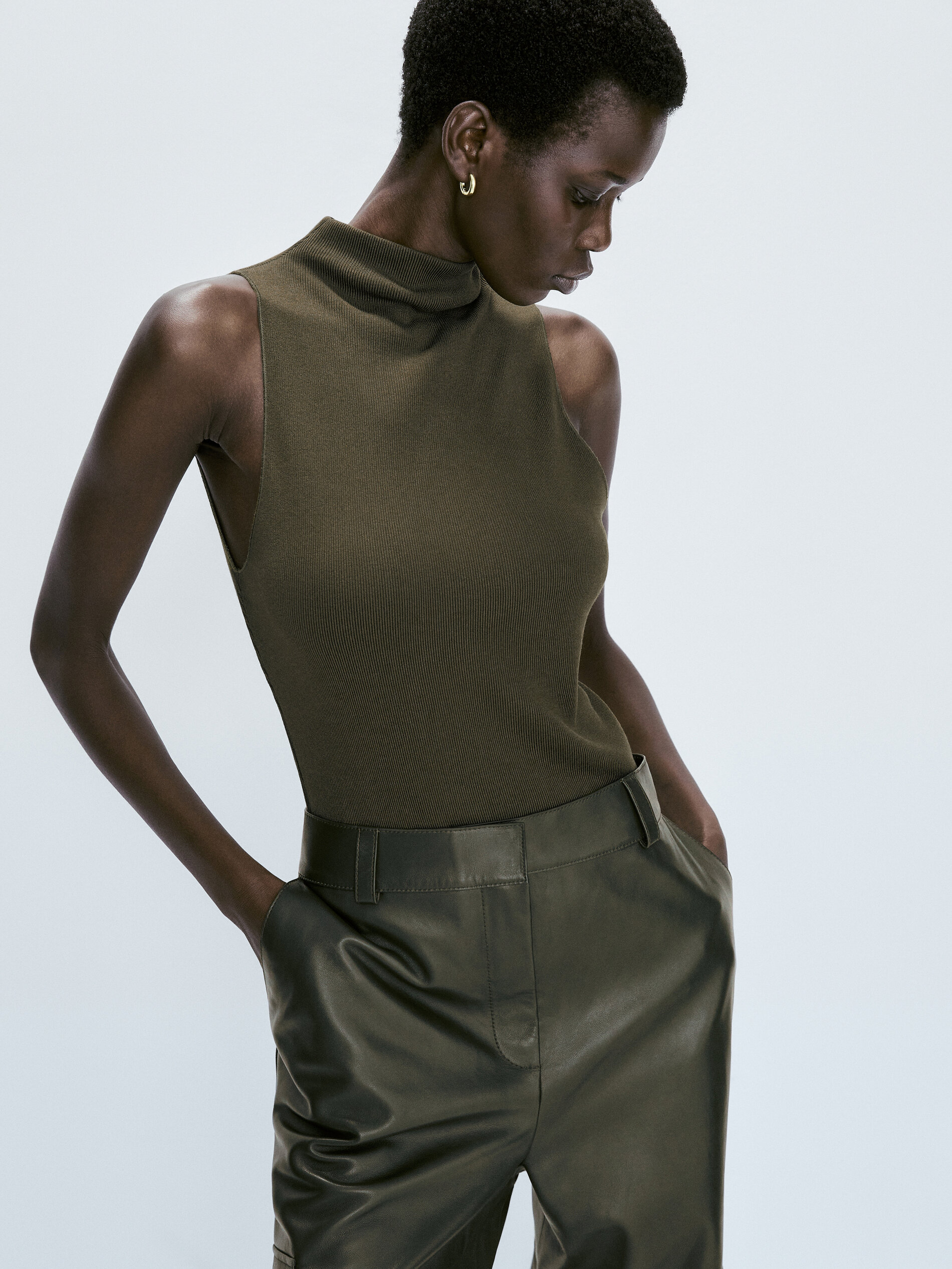 Ribbed mock cheap turtleneck