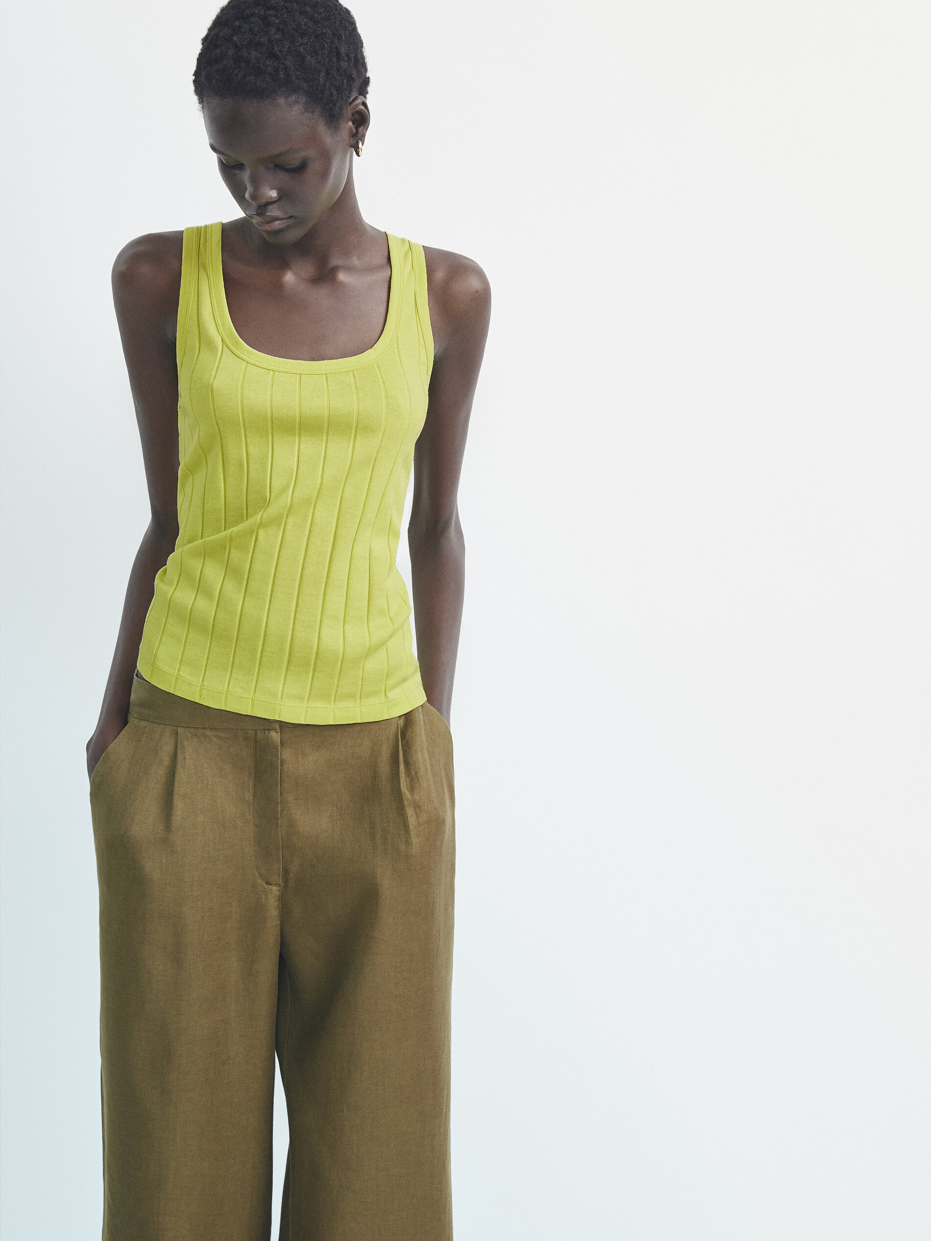 Mens yellow cheap vest top