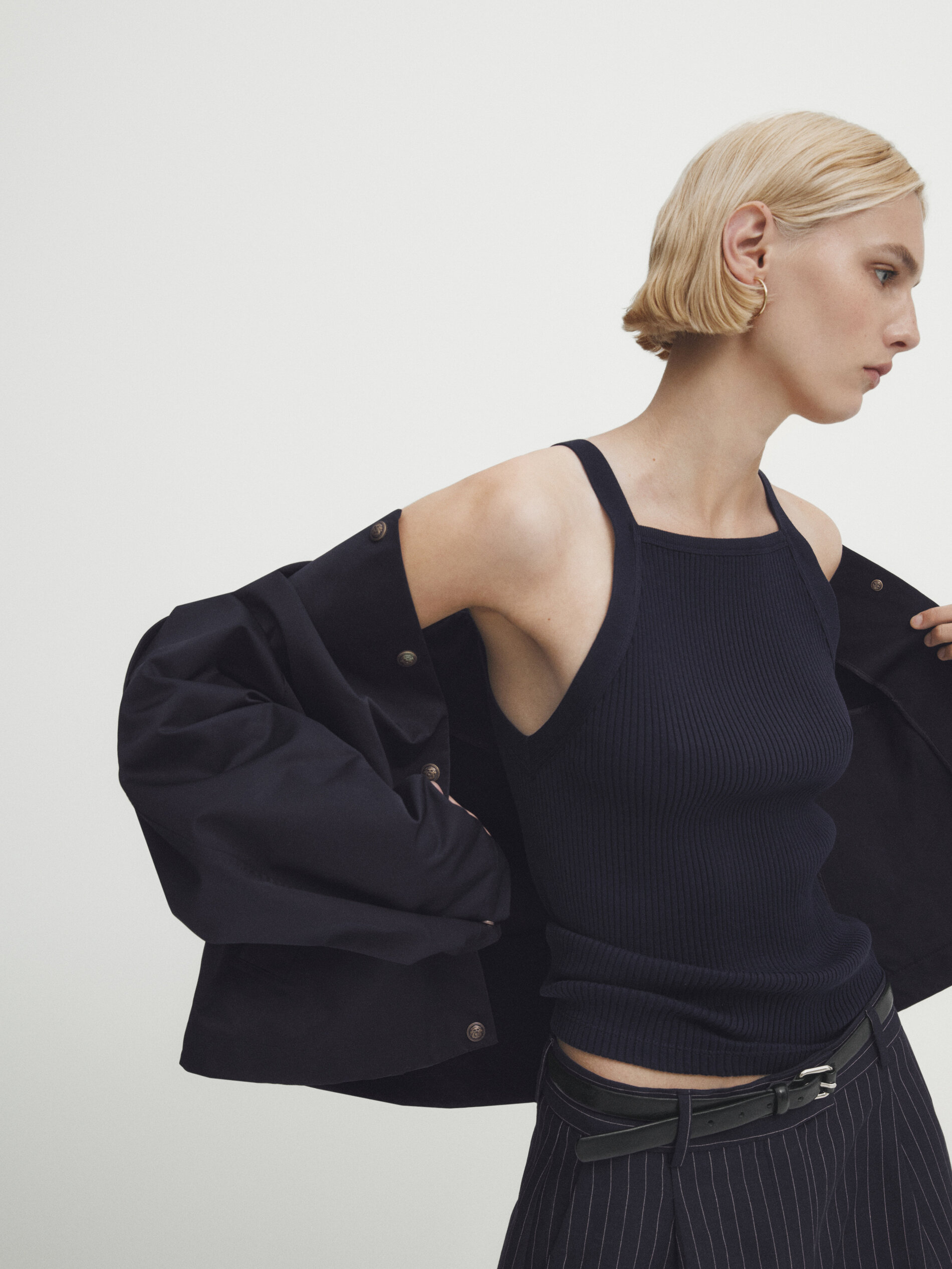 Geribde discount top zara