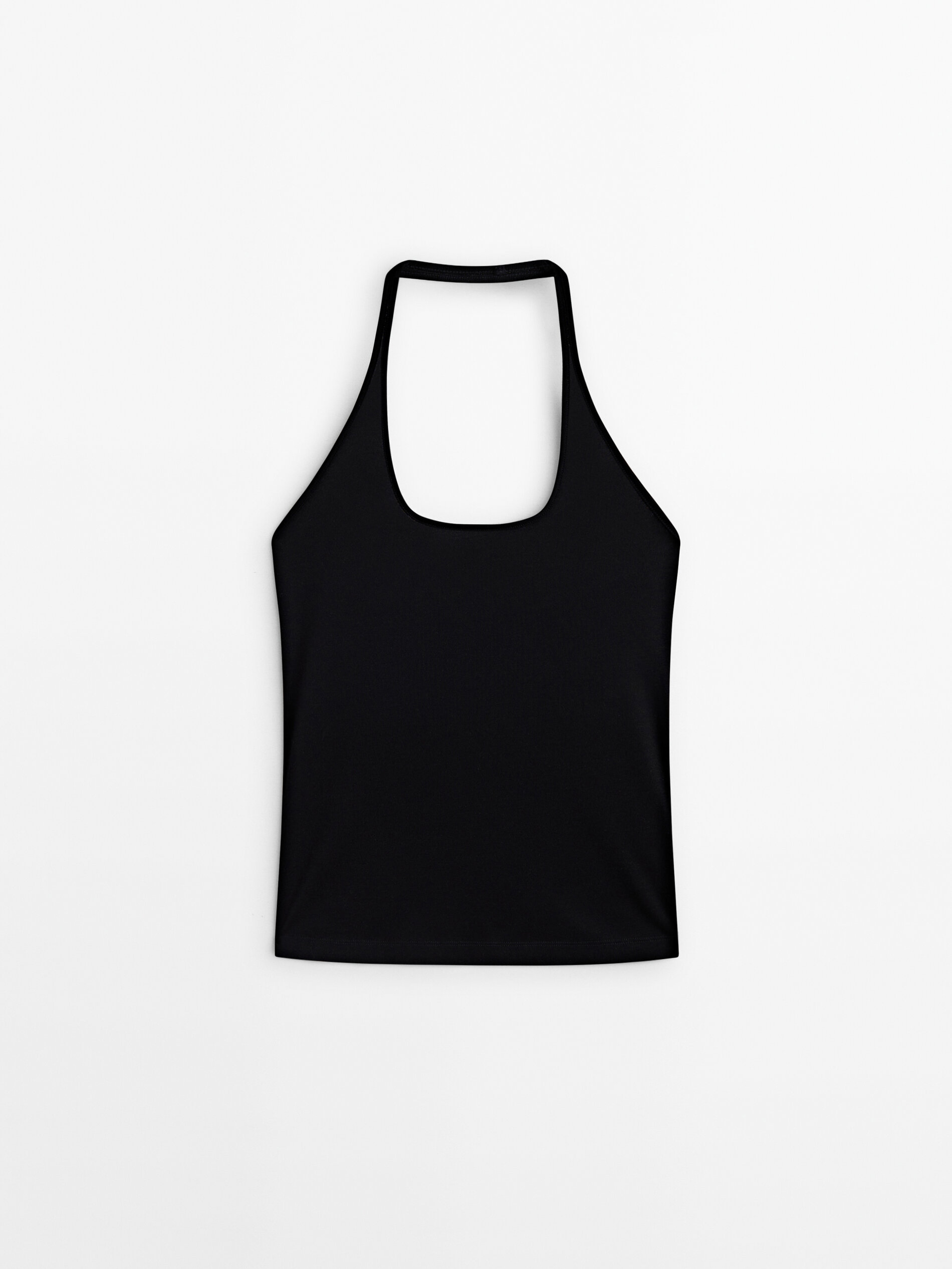 Plain black halter top 2025