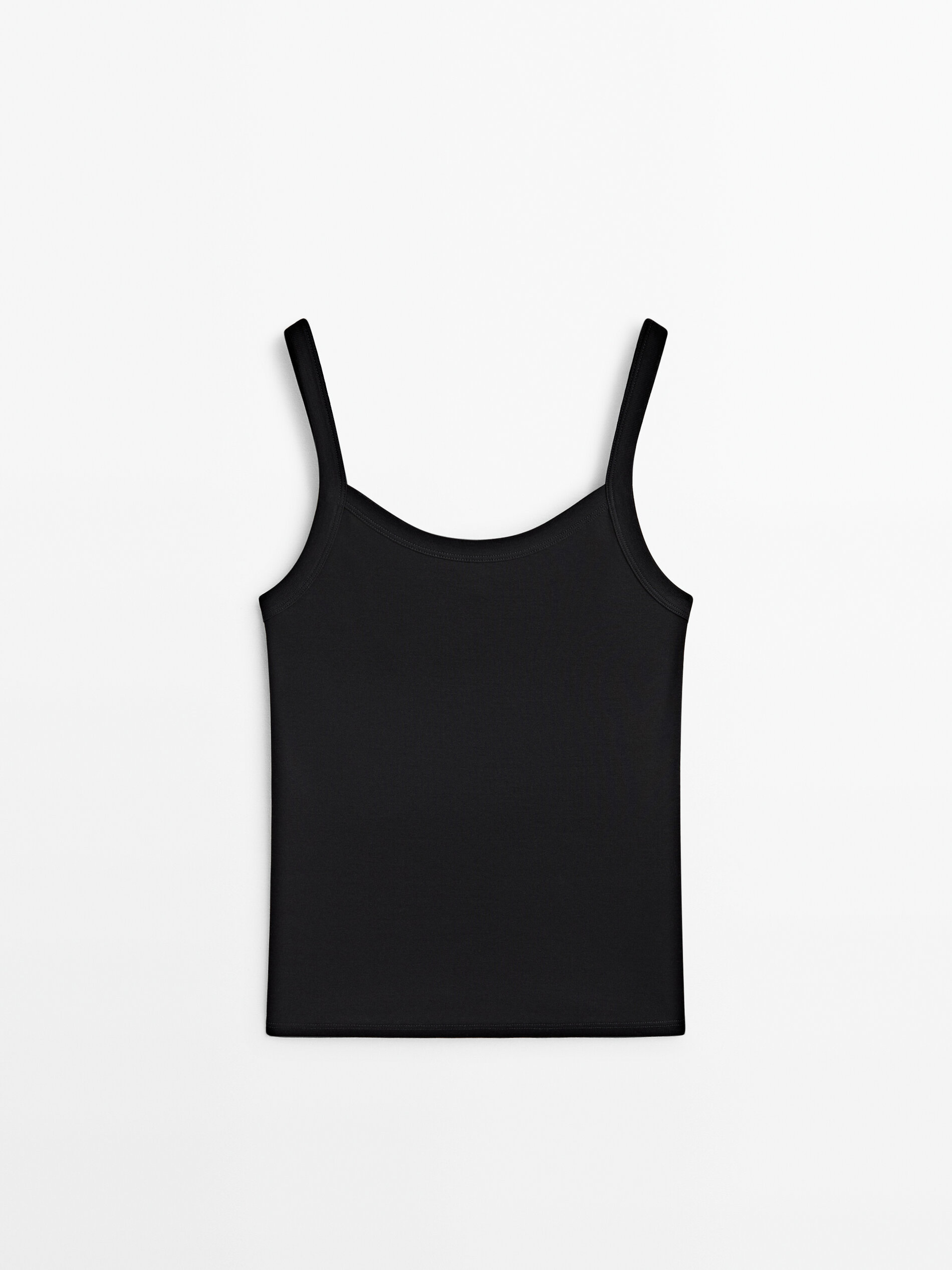 Mercerised cotton vest top Black White T shirts And Polo
