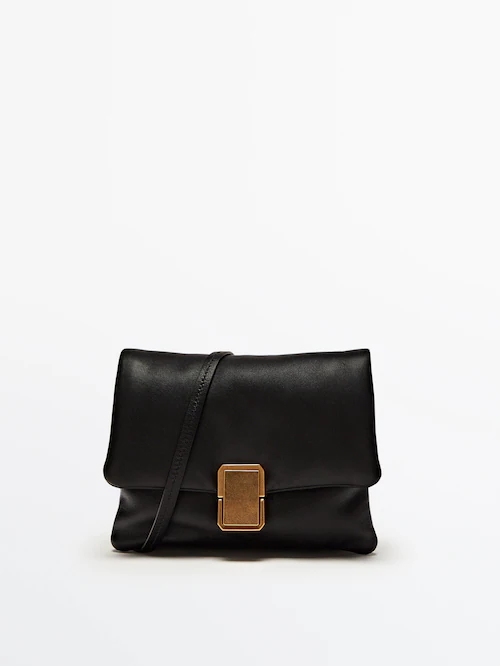 Black Leather Mini Shoulder Bag