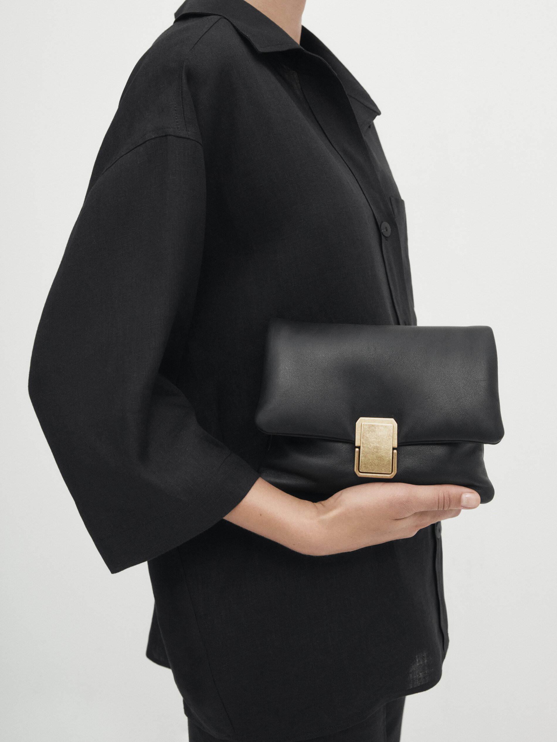 Leather box store bag massimo dutti