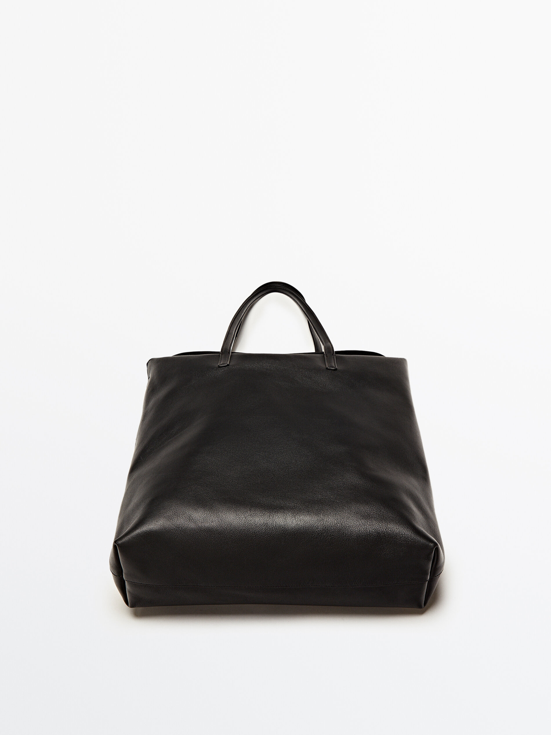 Nappa leather tote bag with multi-way strap