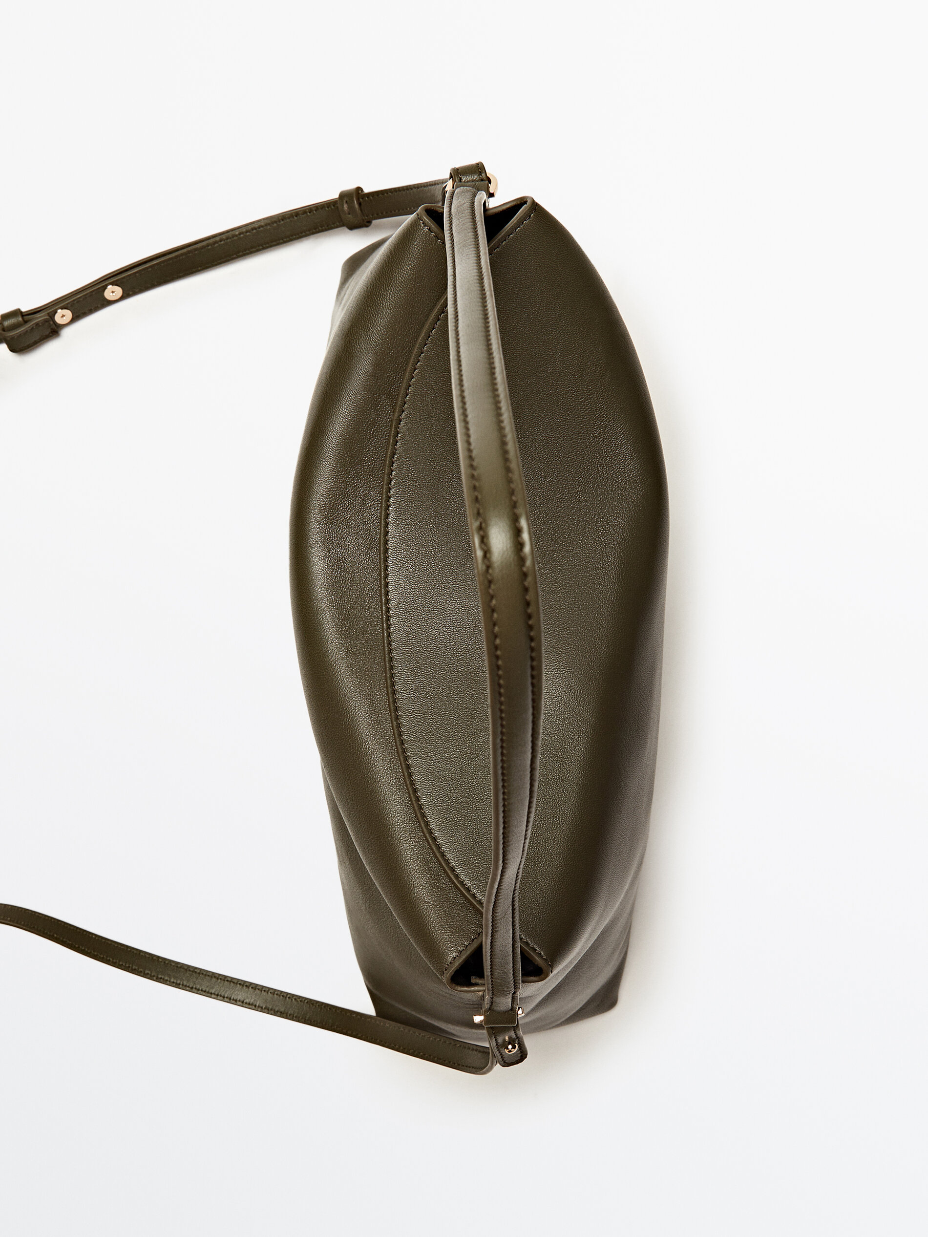 Bolso piel napa asa multiposici n Kaki Negro Accesorios