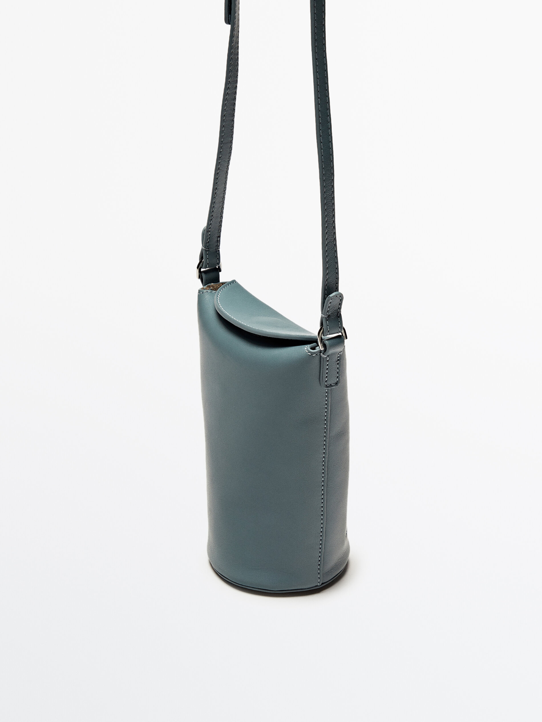 Bolso mini bandolera vertical piel napa Azul Negro Kaki
