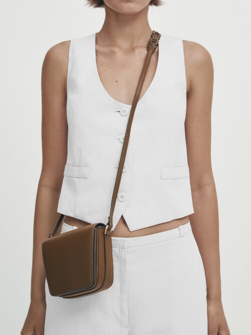 Fendi Sunshine Shopper Mini Patent Leather Canvas Crossbody Bag (Mini Bags)