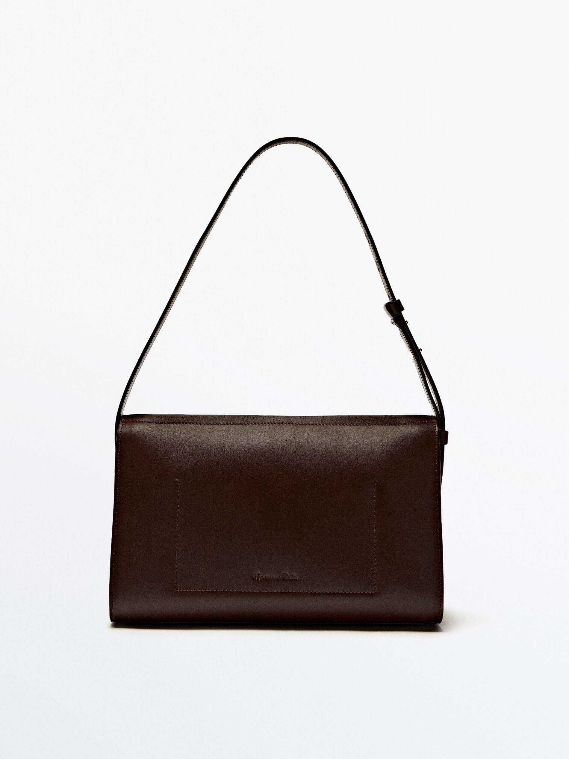 Plain leather shoulder bag Leather Black Accessories
