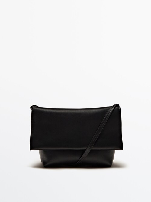 Nappa leather crossbody bag with seam details - Massimo Dutti