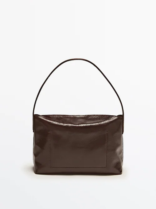Vintage Prada Brown Nappa Leather Shoulder Bag