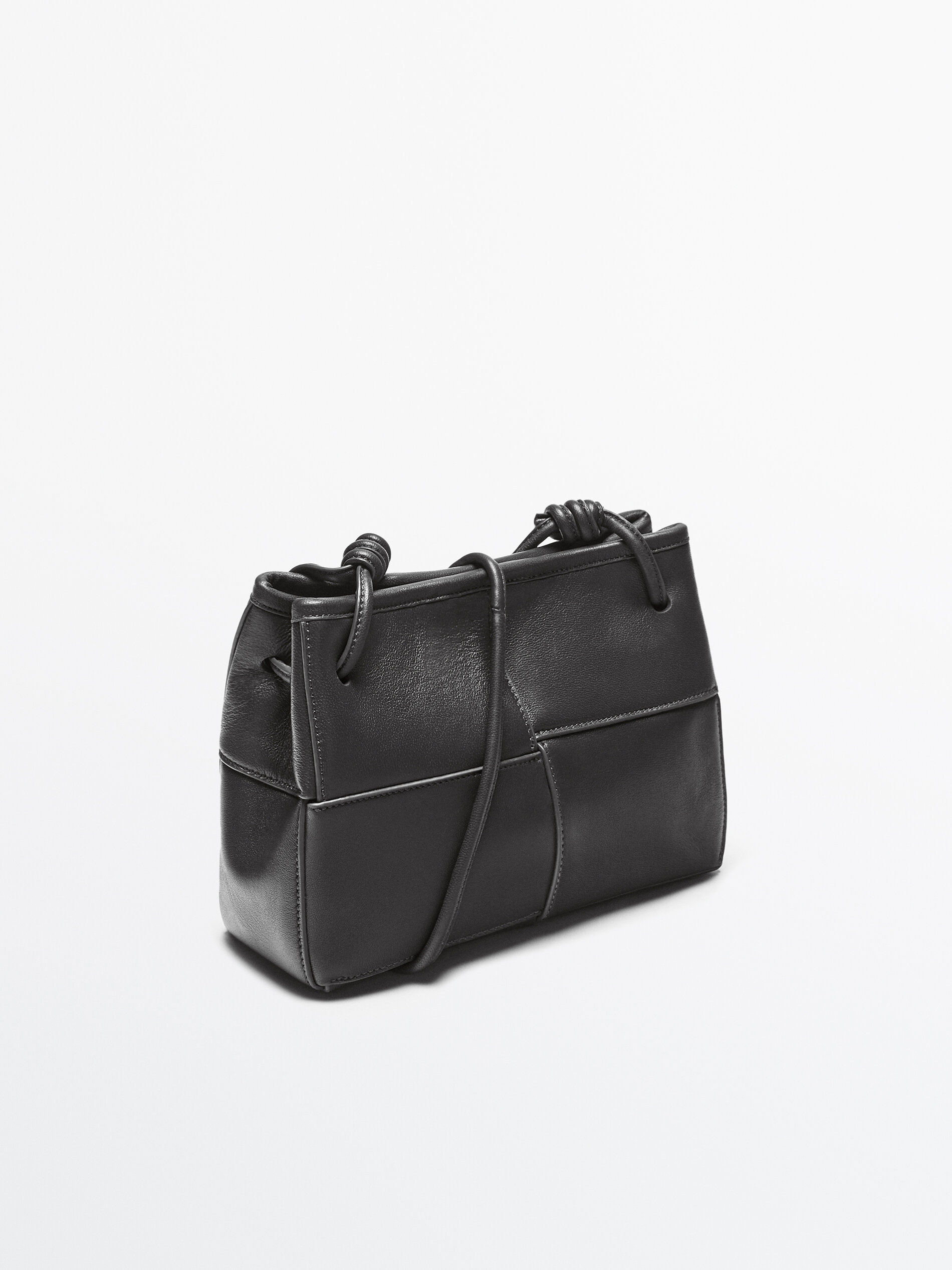 Bolso bandolera piel napa detalle costuras Negro Verde Marr n