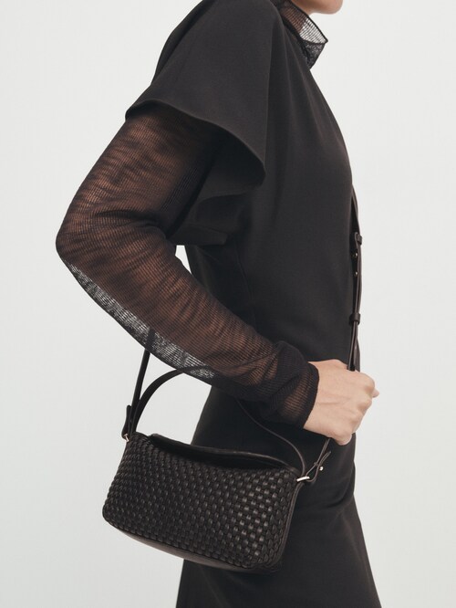 Bottega Veneta - Nodini Black Woven Leather Small Bag