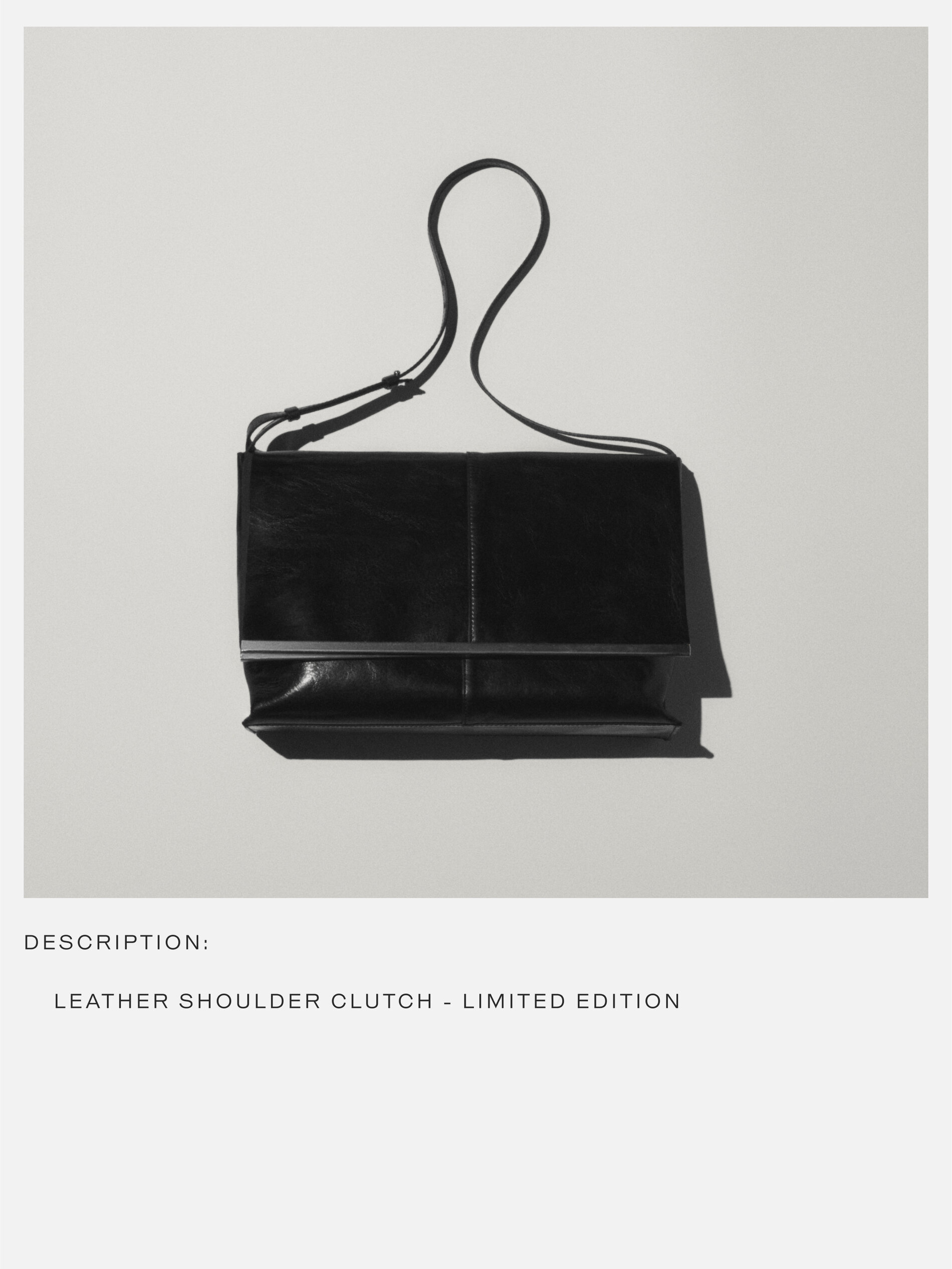 Leather shoulder clutch Limited Edition Black Accessories