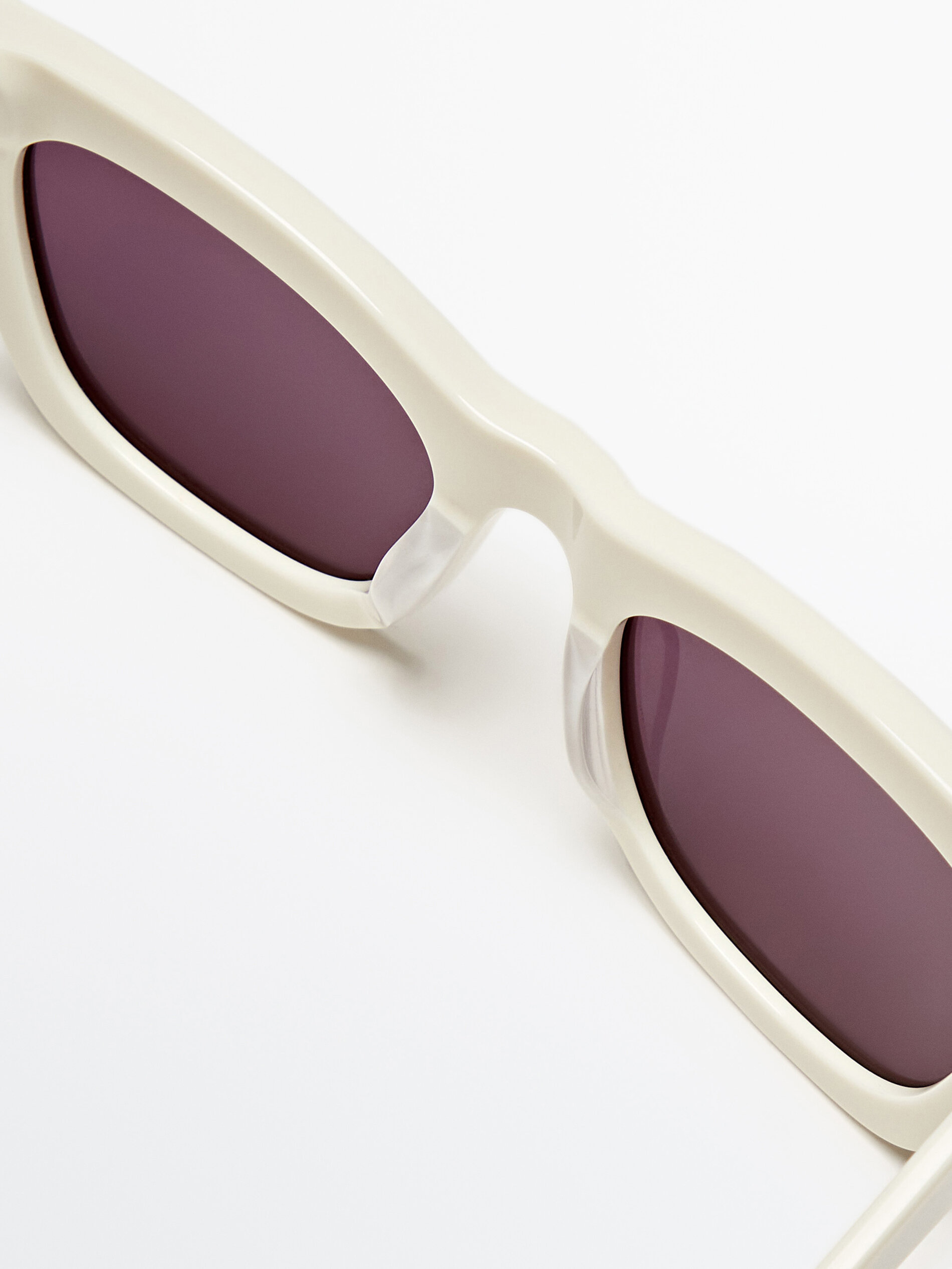 Gafas de sol cuadradas oversize Blanco Kaki Rosado