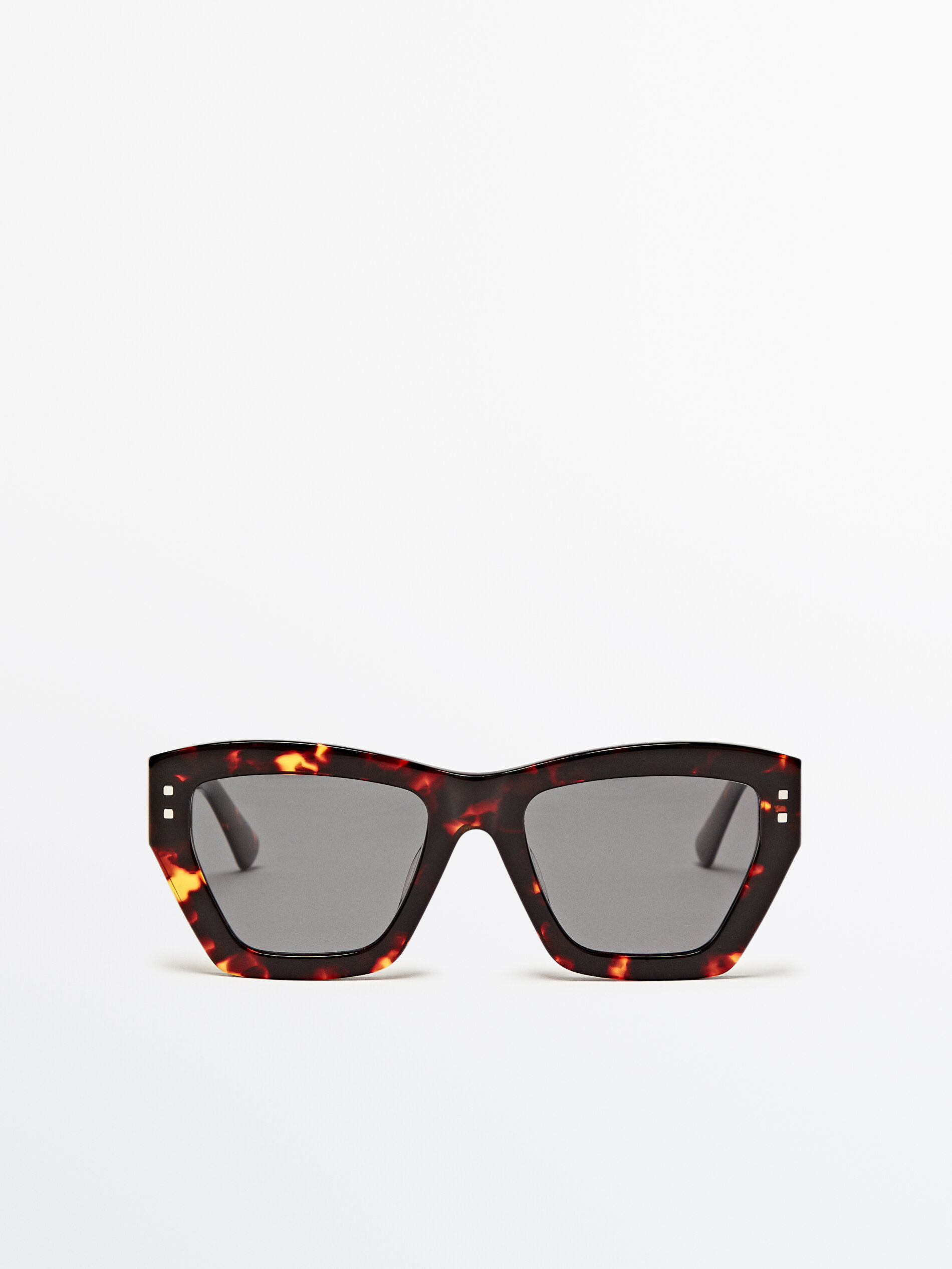 Gafas de sol angular efecto carey Marr n Accesorios Massimo