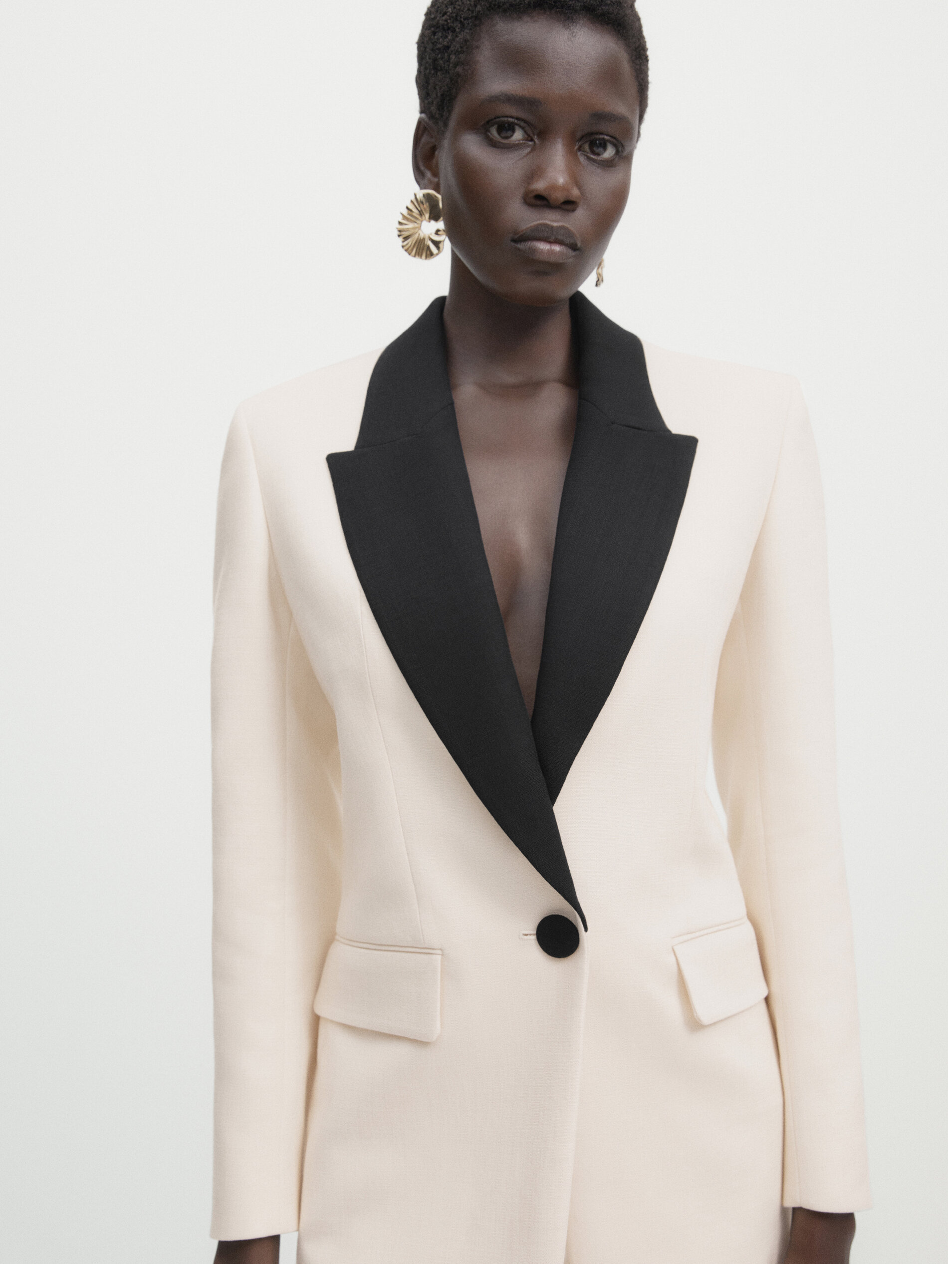 Contrast tuxedo suit blazer Studio