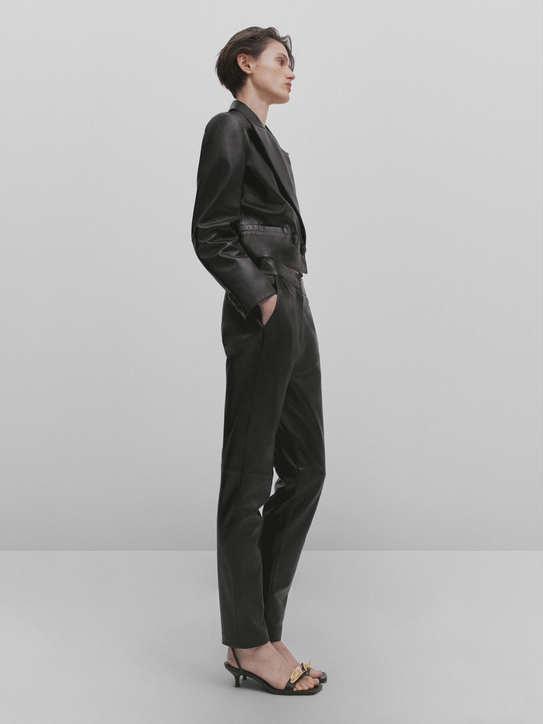 Massimo dutti online leather trousers