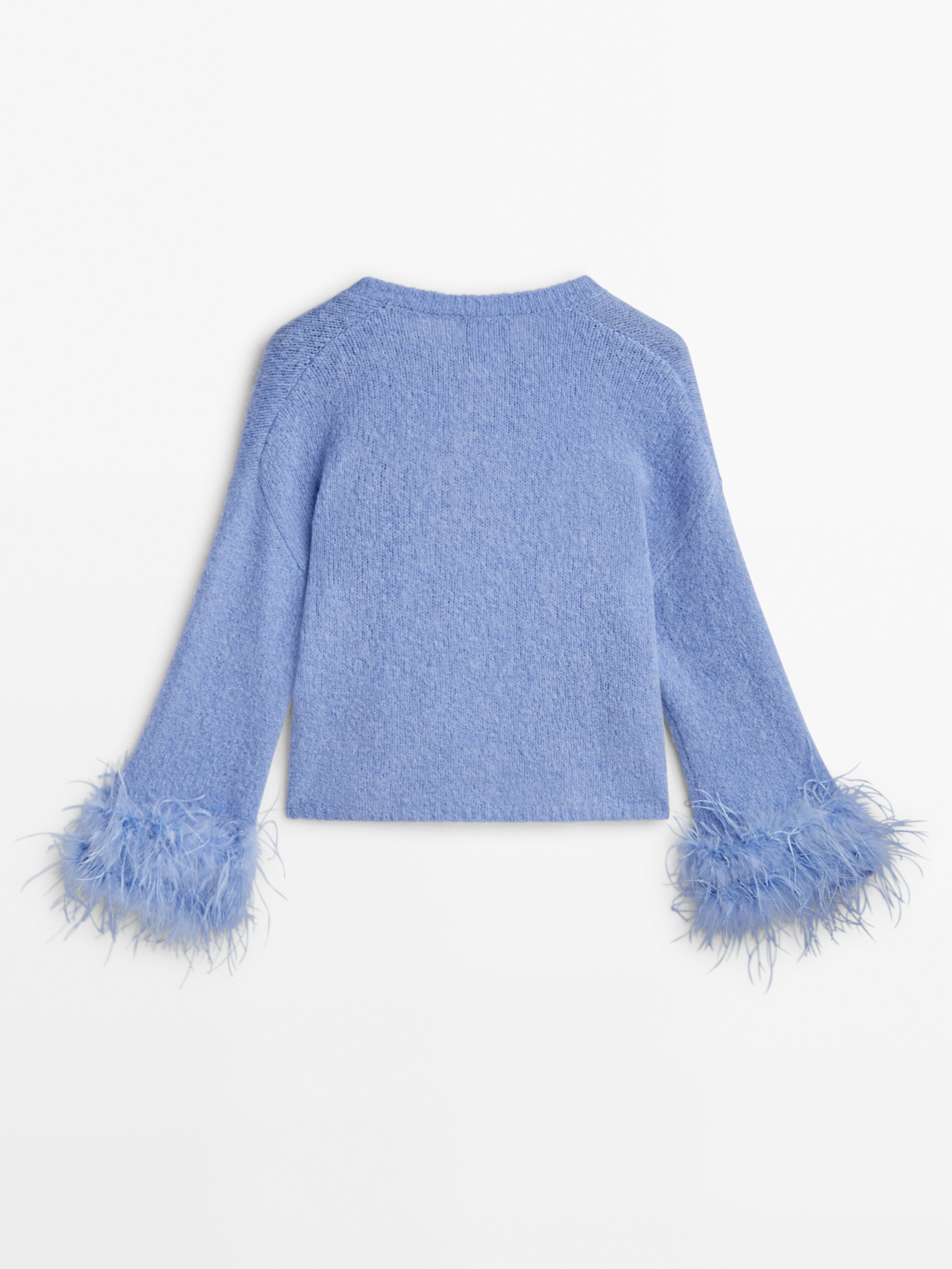 Sweater with feather sleeves outlet