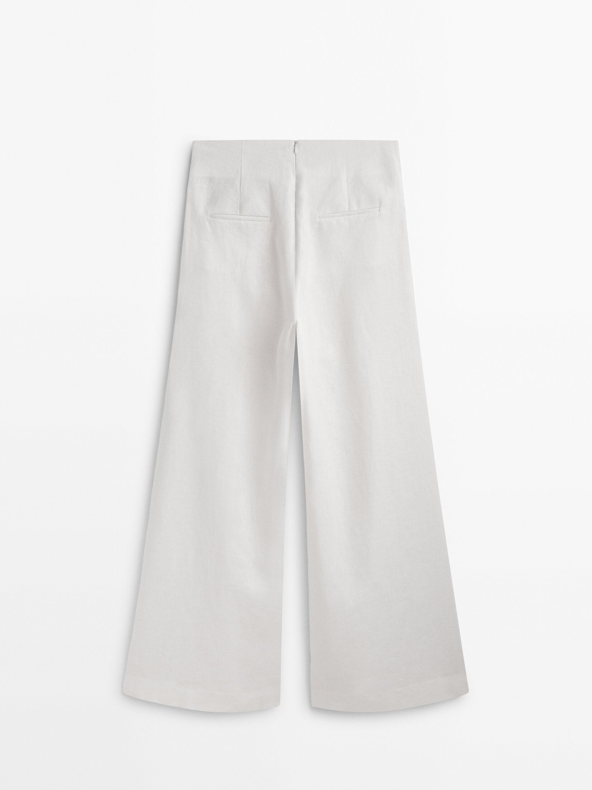 Wide leg linen trousers with darts Studio