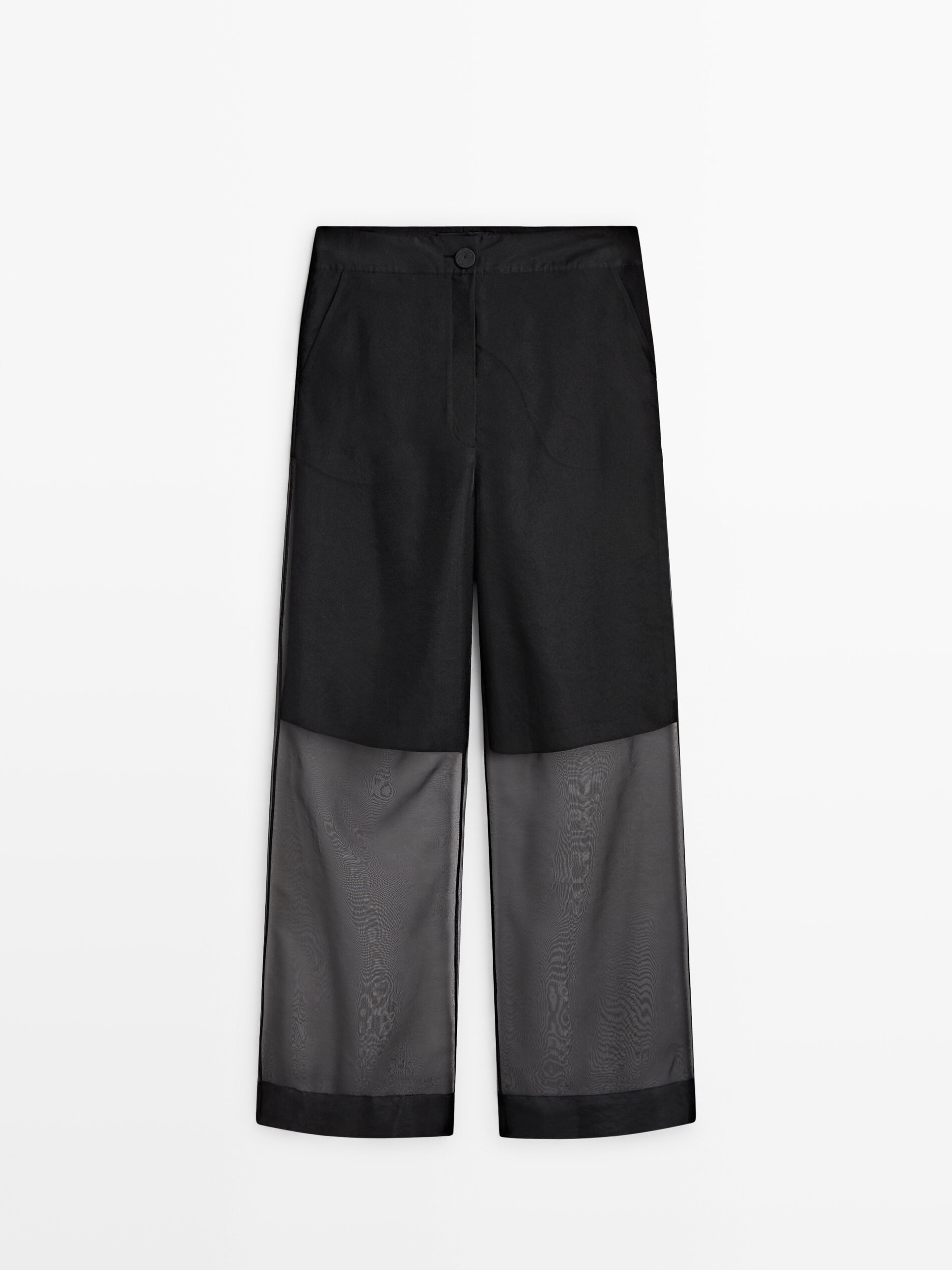 Pantal n organza Negro Vestir Massimo Dutti