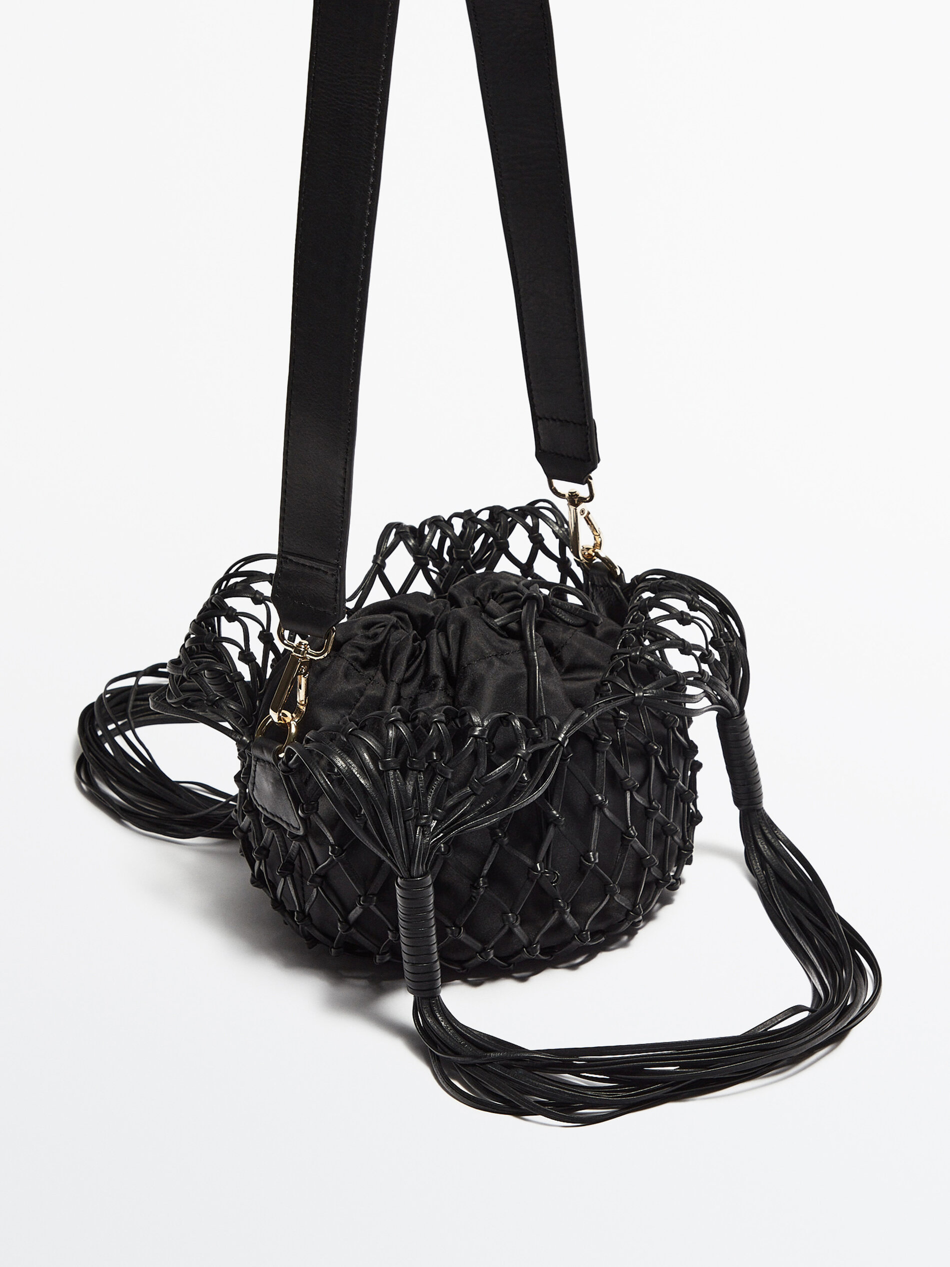 Bolso piel sales trenzado massimo dutti