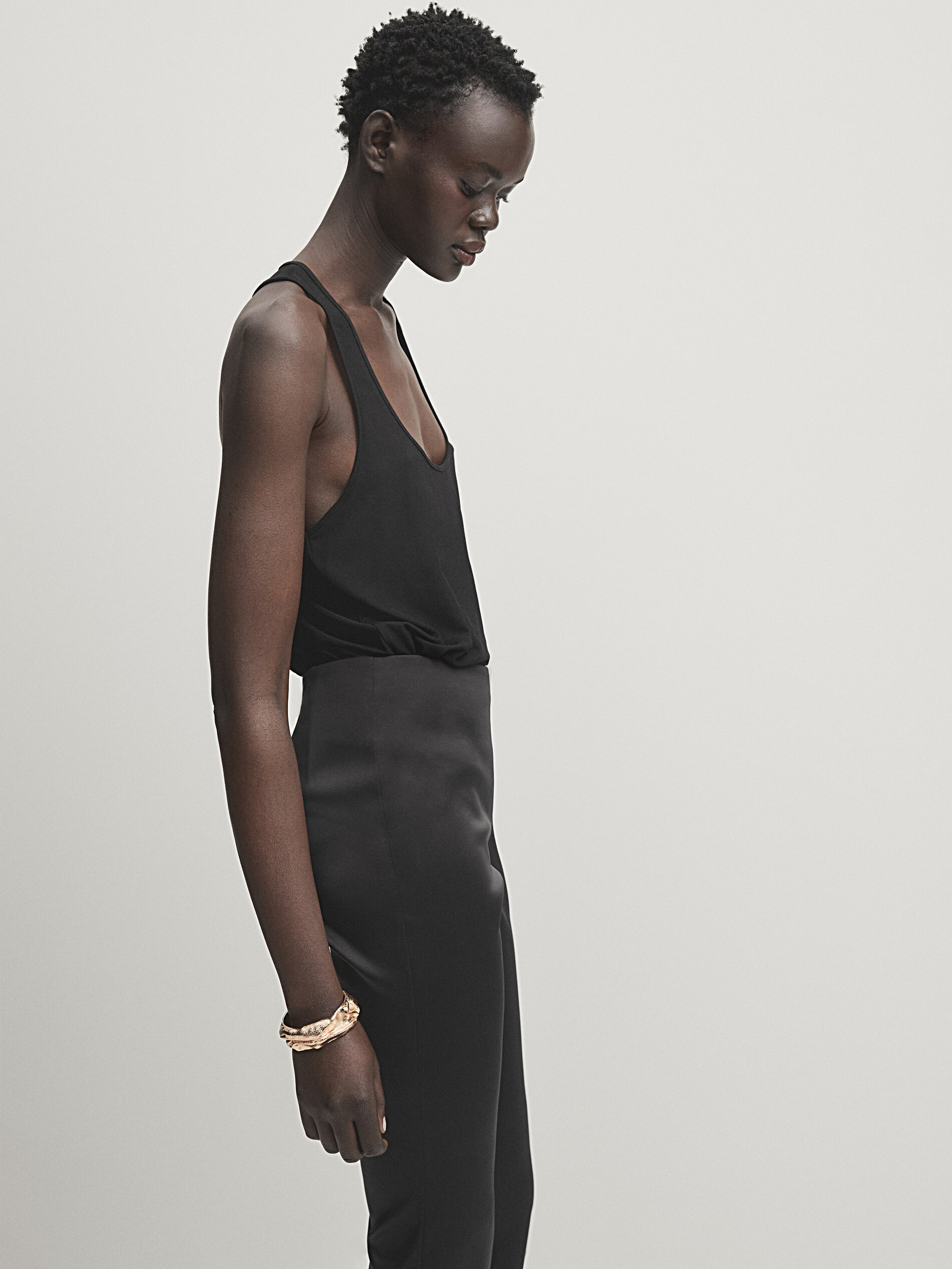 Pantalon flare noir new arrivals zara