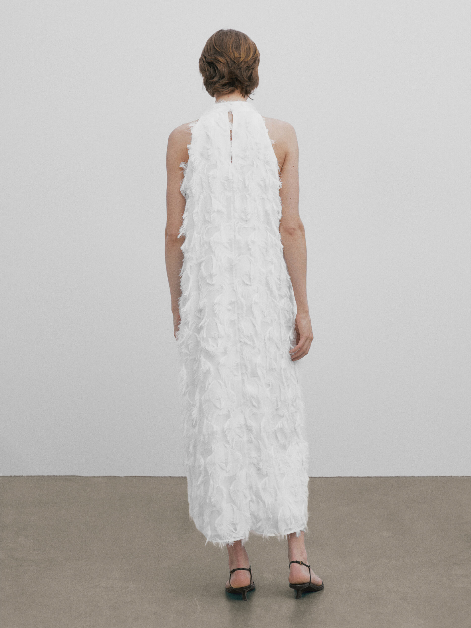 Frayed halter dress Studio White Smart Dresses And